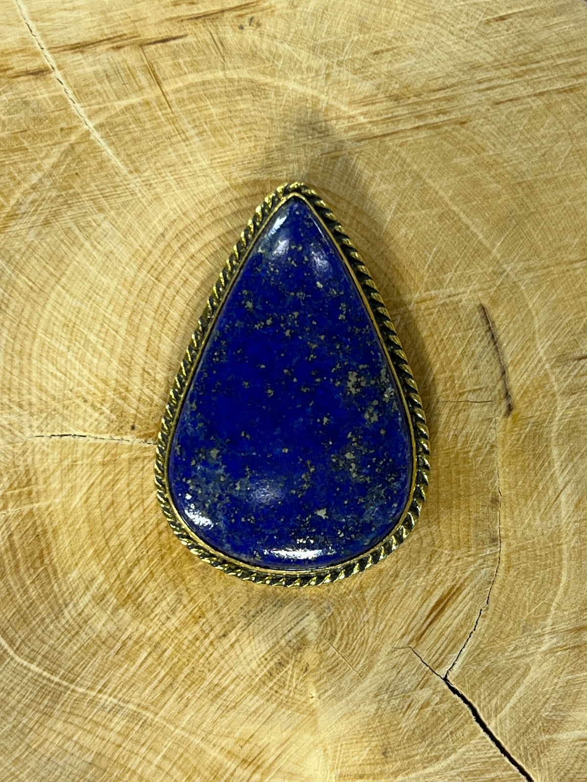 Lapis Lazuli sertie doré n°D5 (3,5cm x 2,4cm)