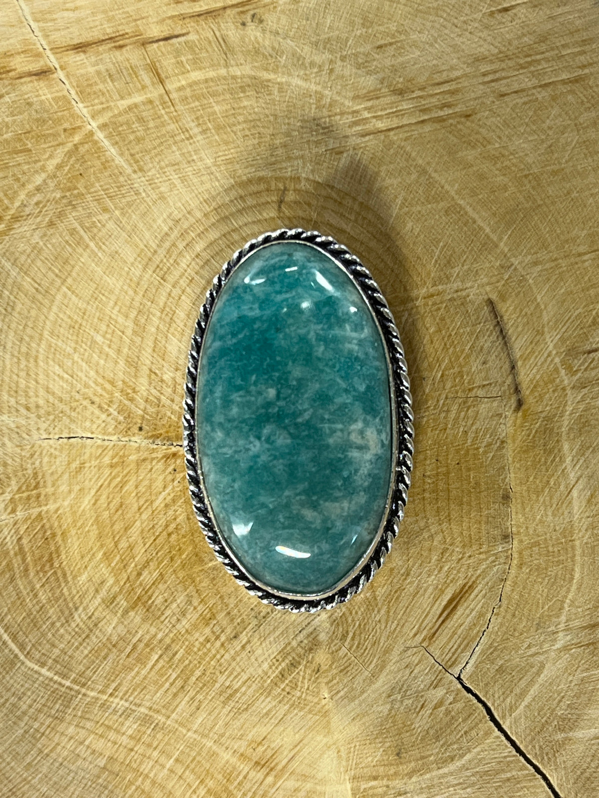 Amazonite sertie argenté n°A4 (3,3cm x 1,9cm)