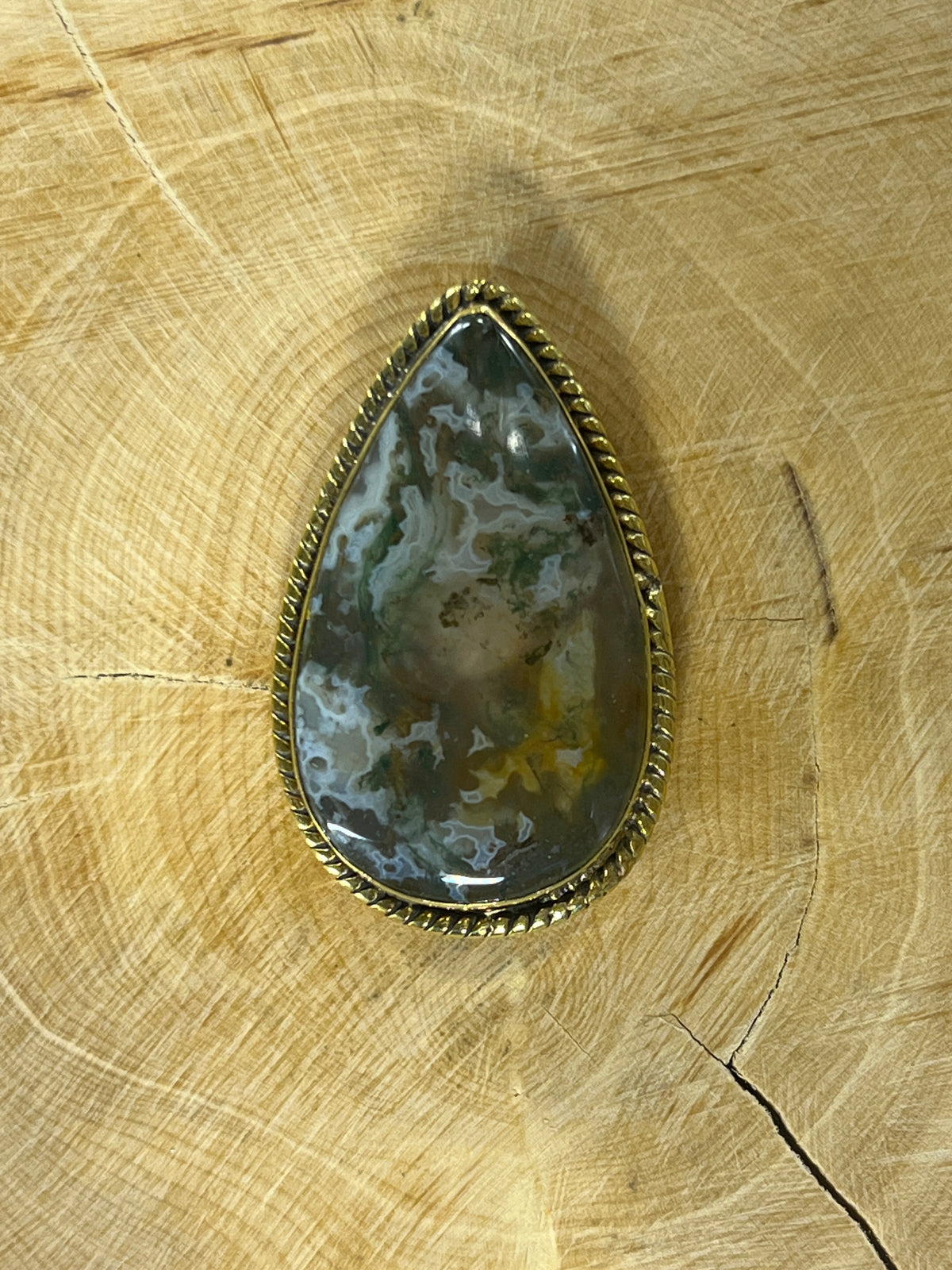 Agate sertie dorée n°D3 (3,6cm x 2,1cm)