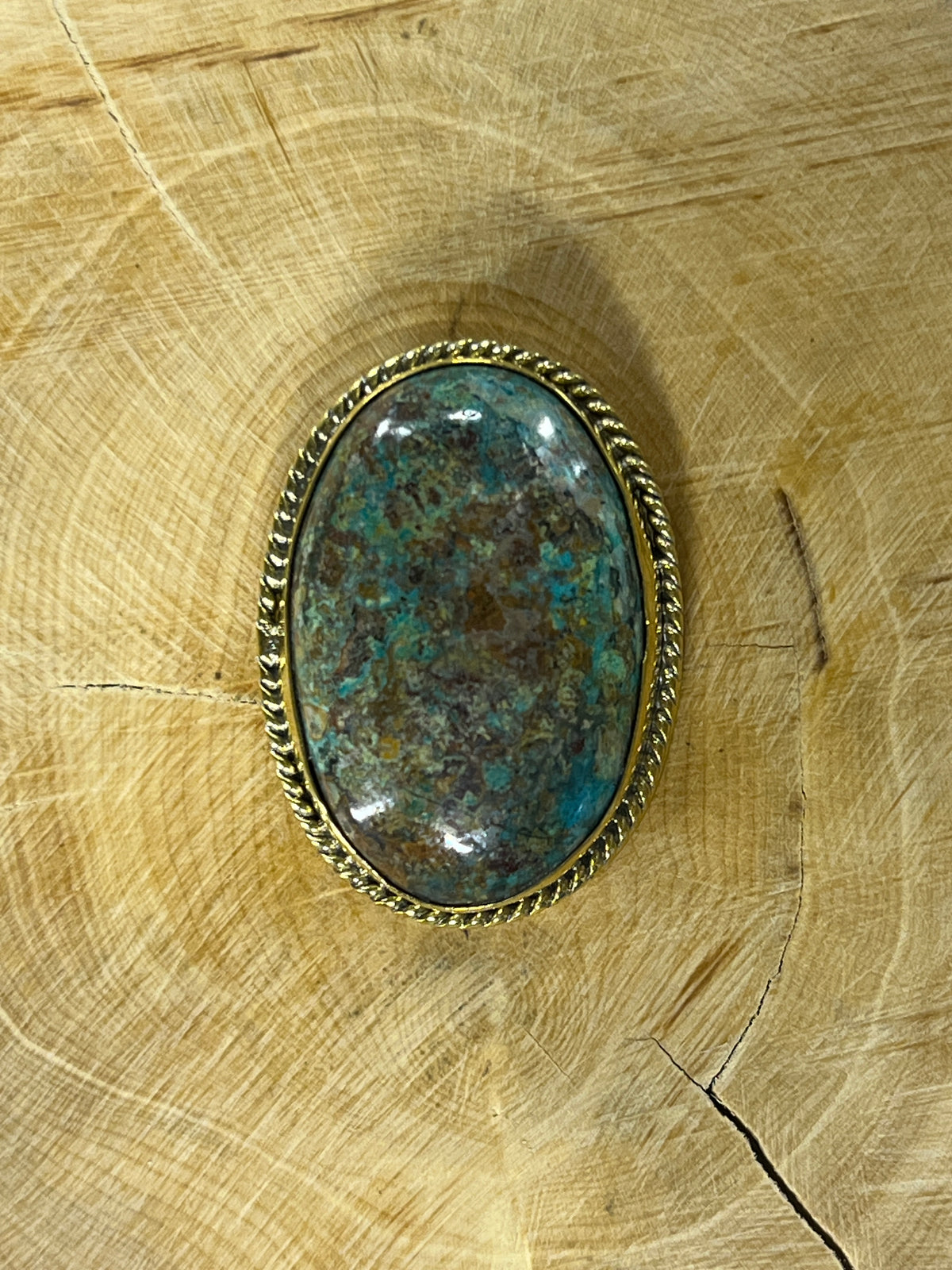 Chrysocolle sertie doré n°D2 (3,2cm x 2,3cm)