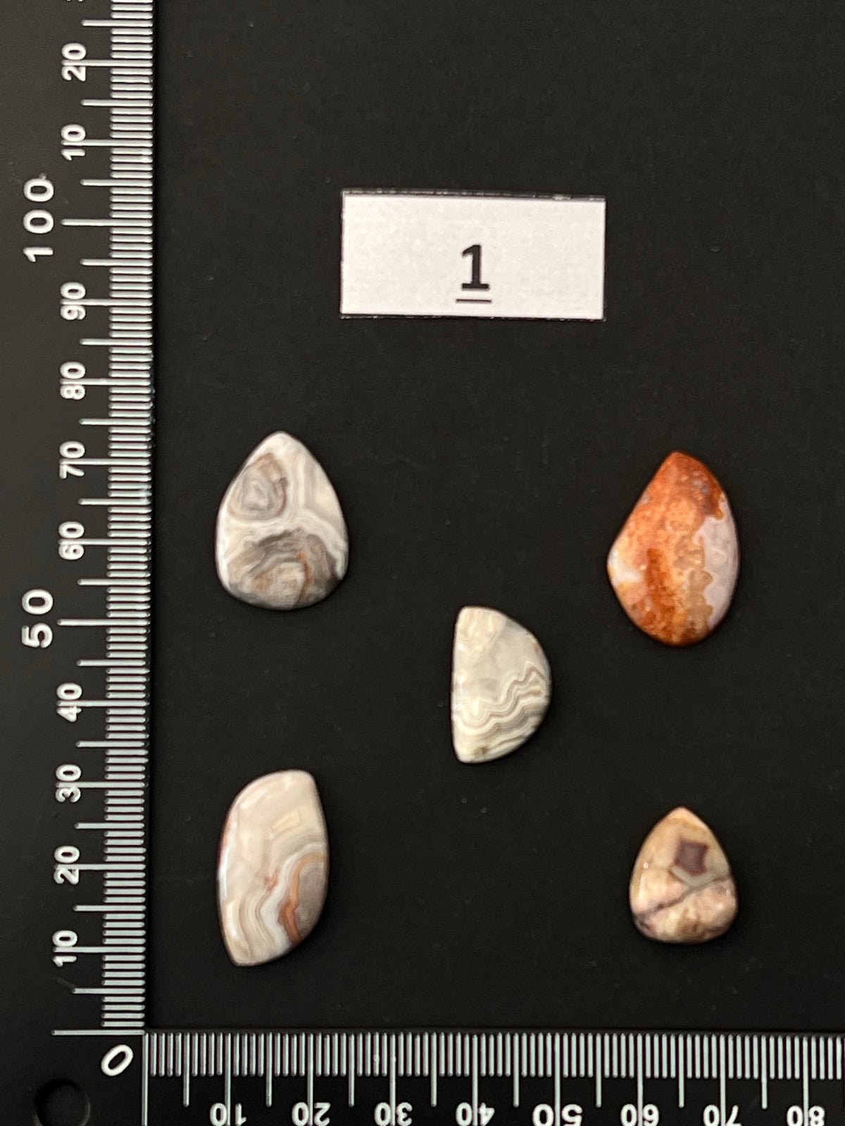 Lot de 5 Mini Agate Crazy Lace : n°1