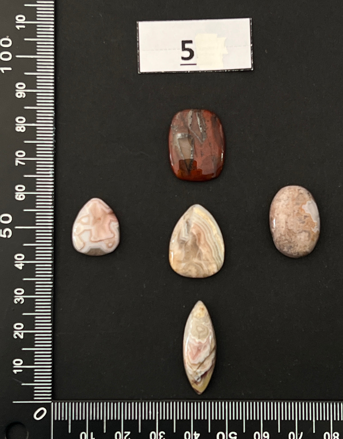 Lot de 5 Mini Agate Crazy Lace : n°5
