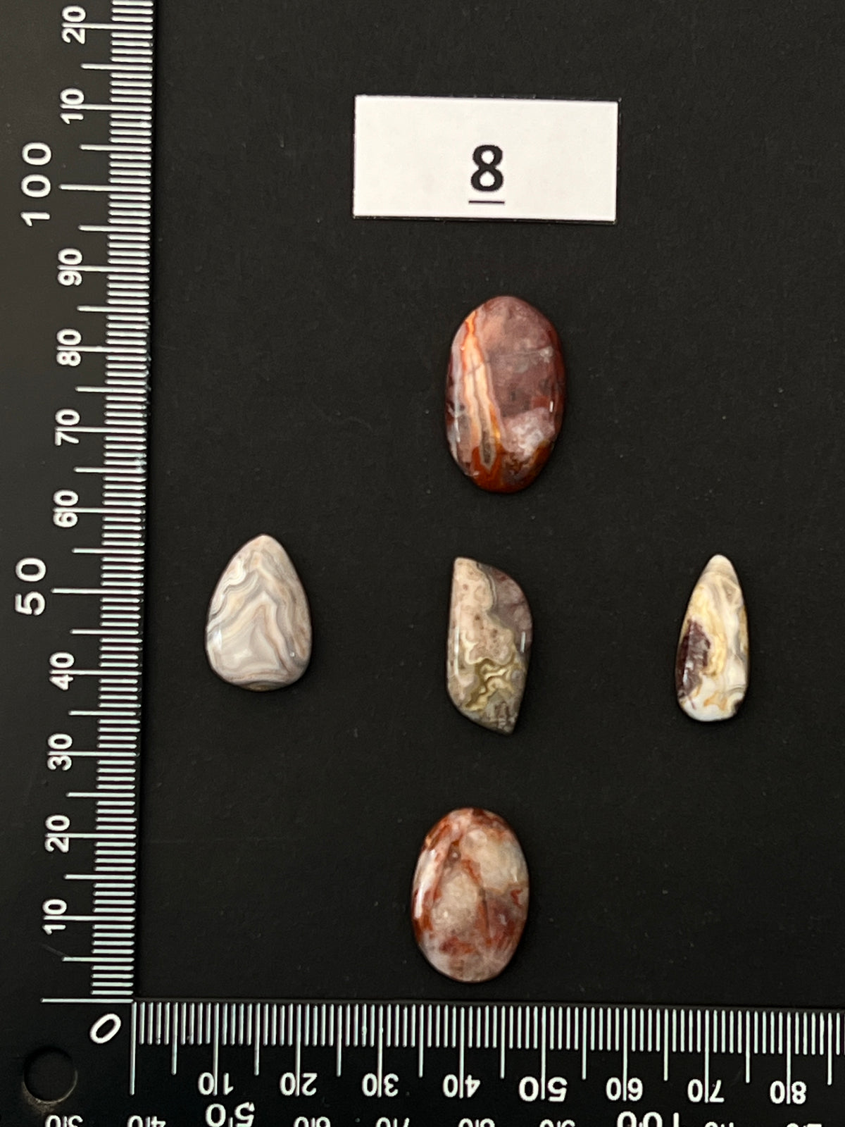 Lot de 5 Mini Agate Crazy Lace : n°8