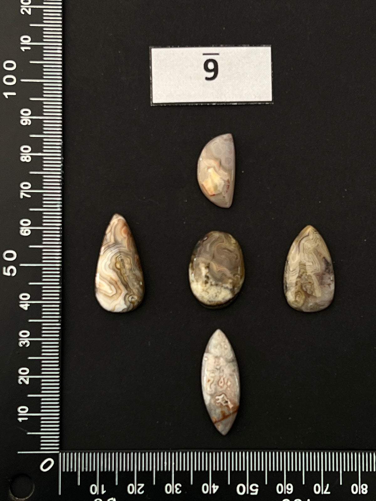 Lot de 5 Mini Agate Crazy Lace : n°9