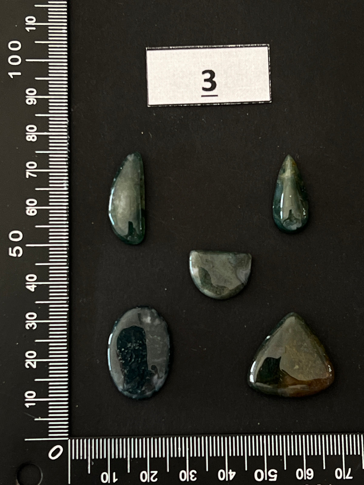 Lot de 5 Mini Agate Mousse Verte : n°3