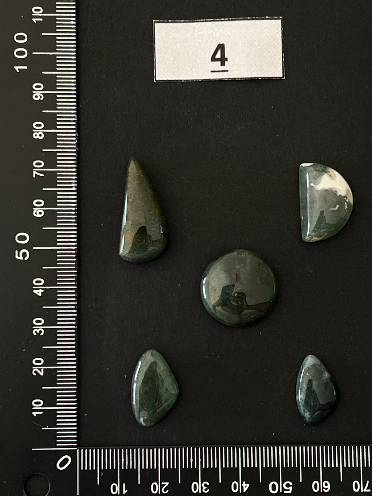Lot de 5 Mini Agate Mousse Verte : n°4