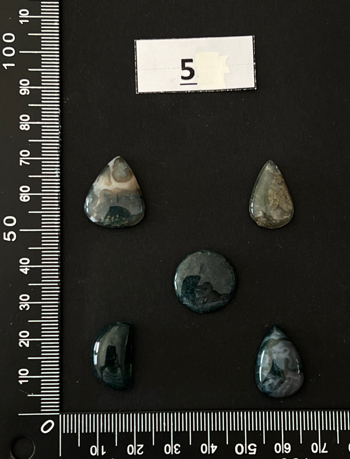Lot de 5 Mini Agate Mousse Verte : n°5