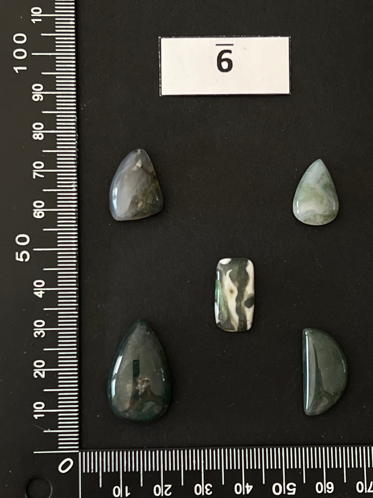 Lot de 5 Mini Agate Mousse Verte : n°6