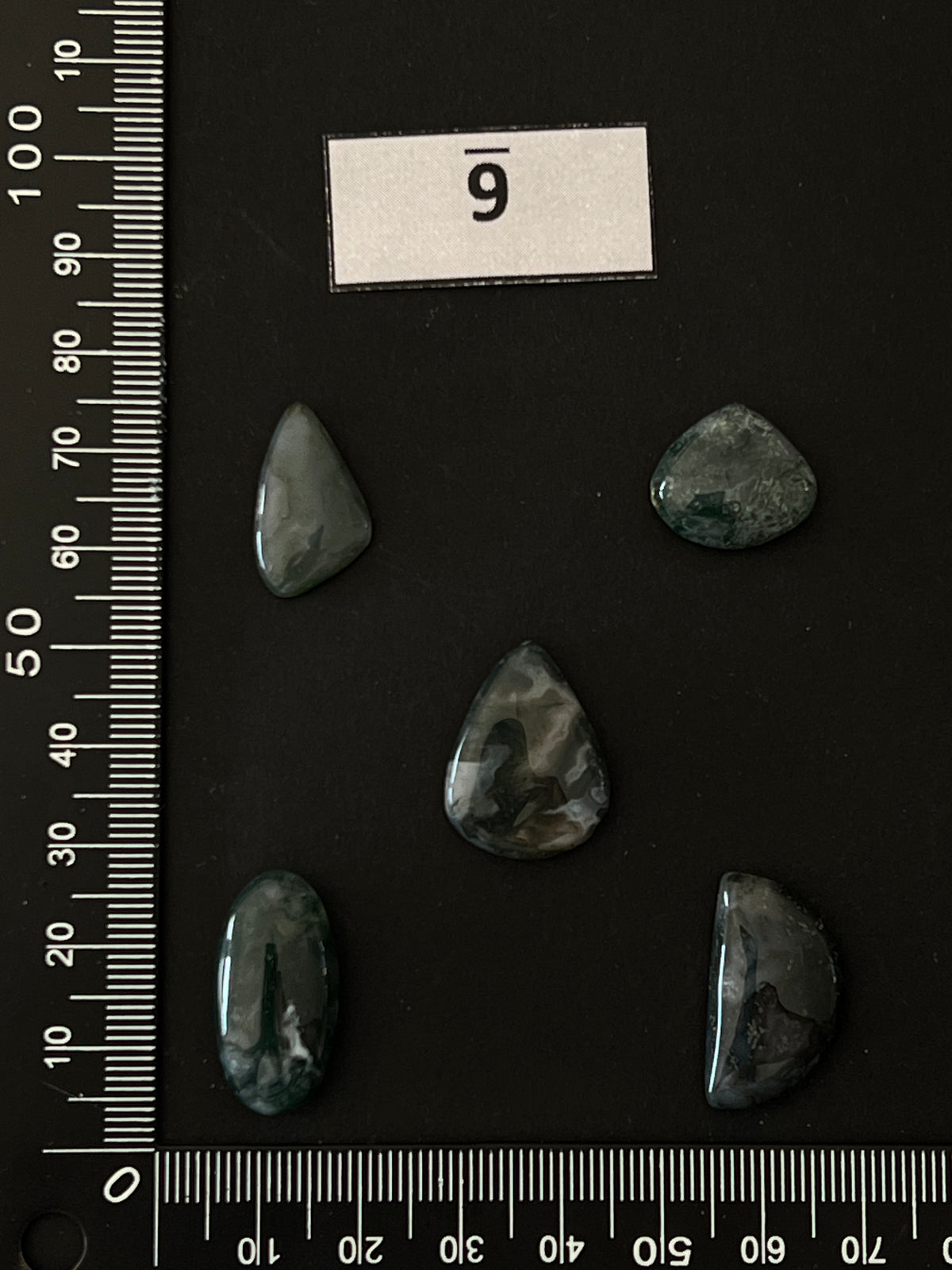 Lot de 5 Mini Agate Mousse Verte : n°9