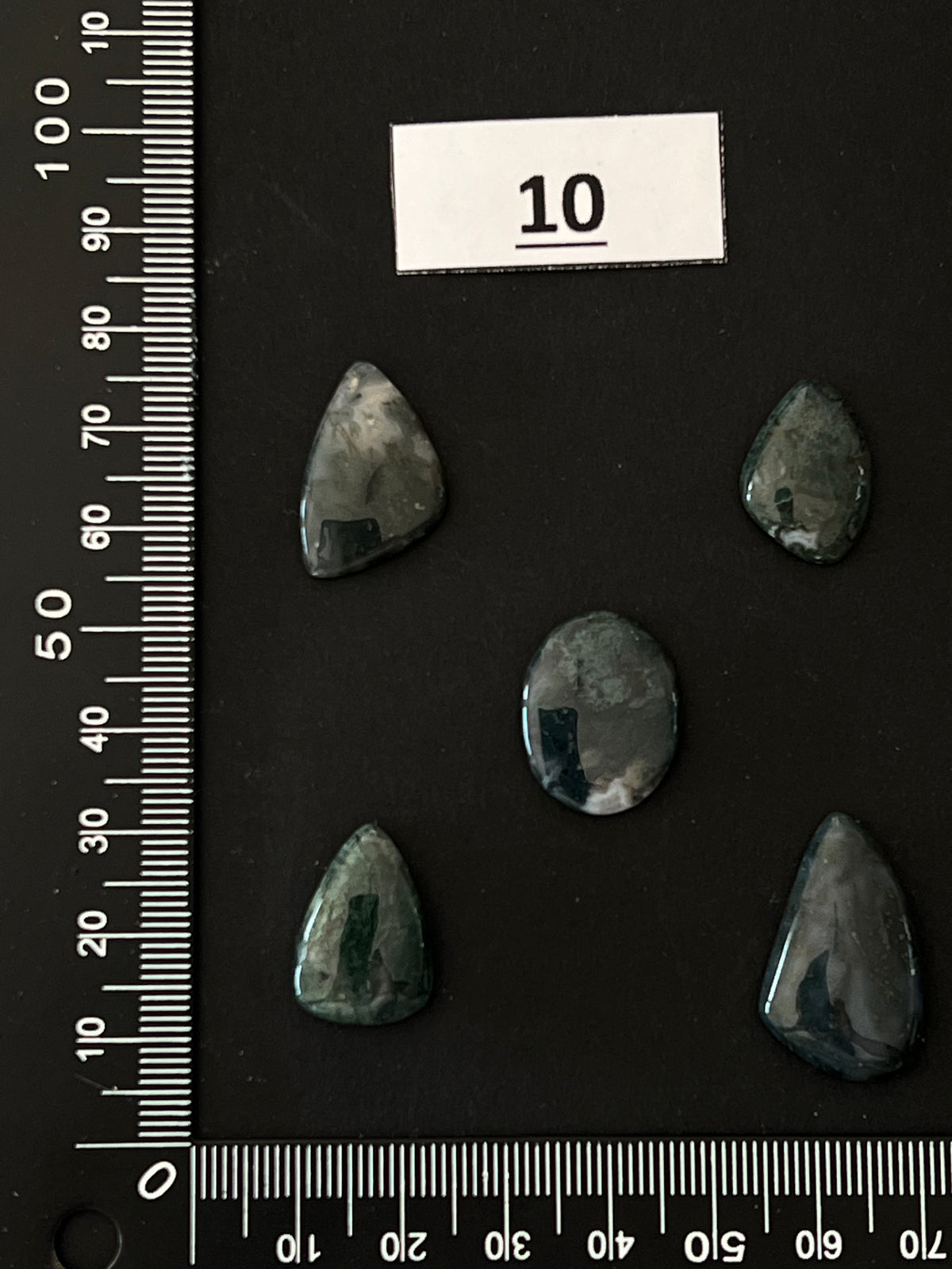 Lot de 5 Mini Agate Mousse Verte : n°10