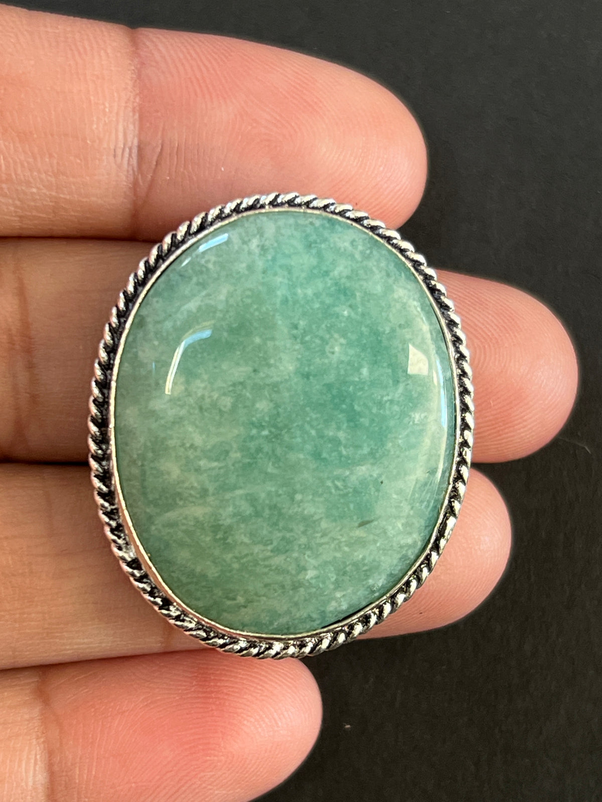 Amazonite sertie argenté n°A4 (3,3cm x 2,7cm)
