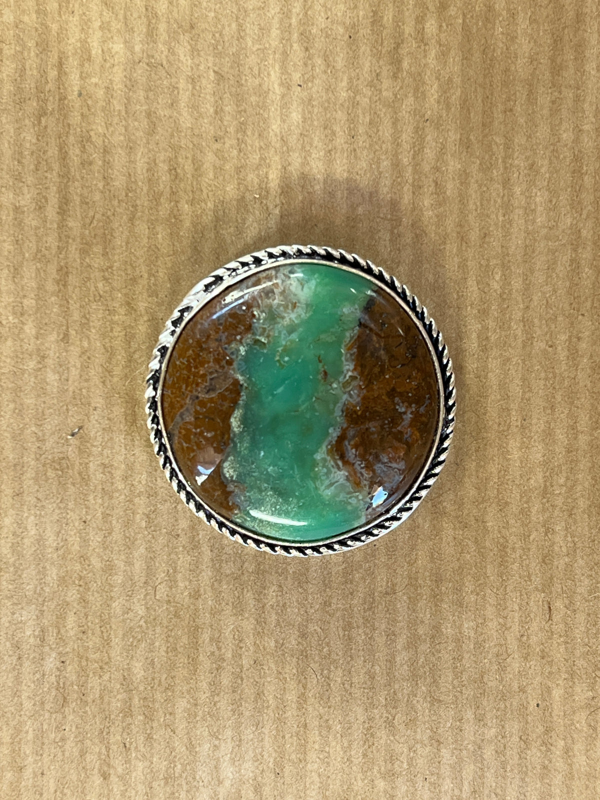 Chrysoprase sertie argenté n°A1 (3cm x 3cm)