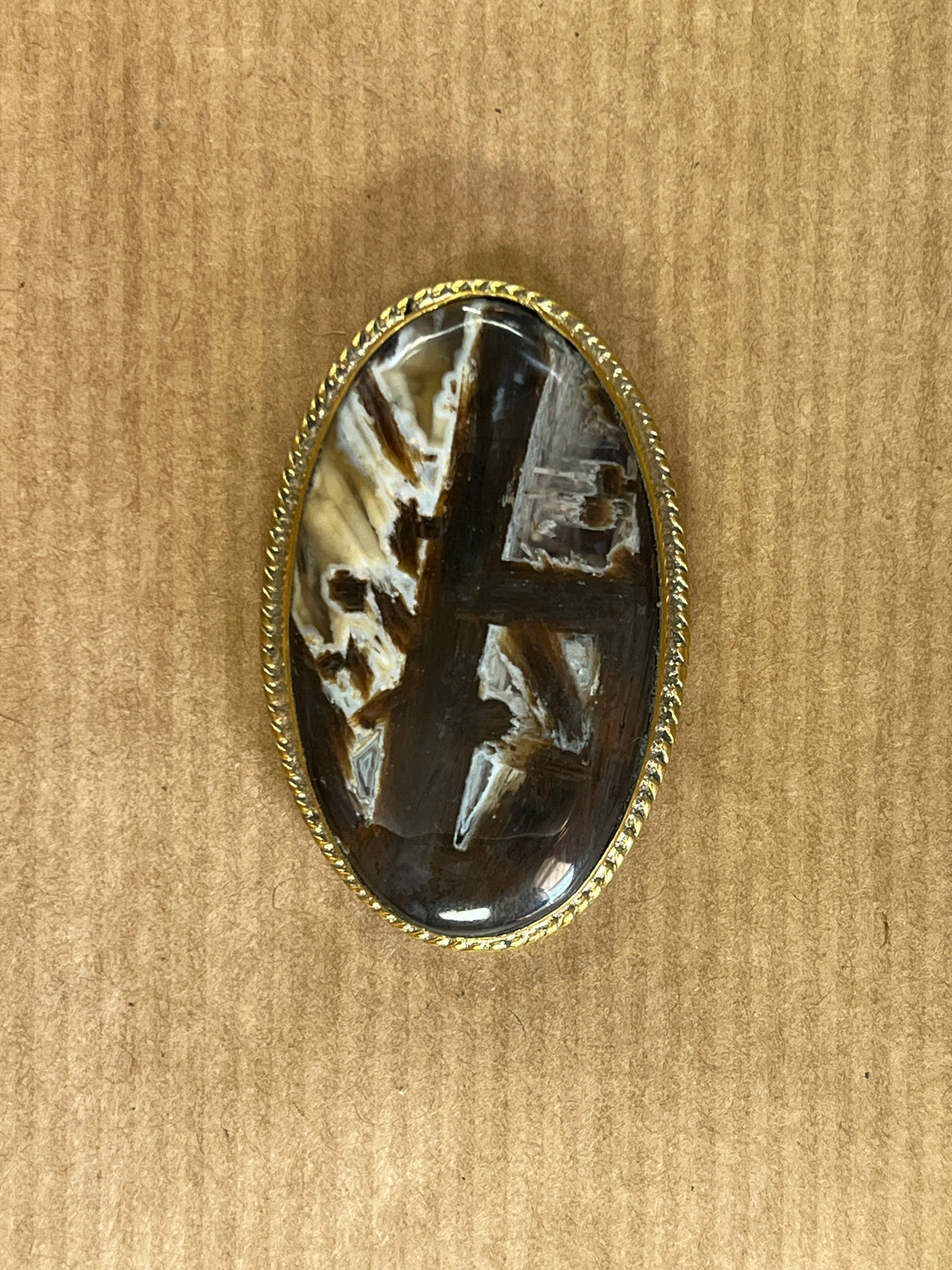 Agate sertie dorée n°D4 (4cm x 2,8cm)