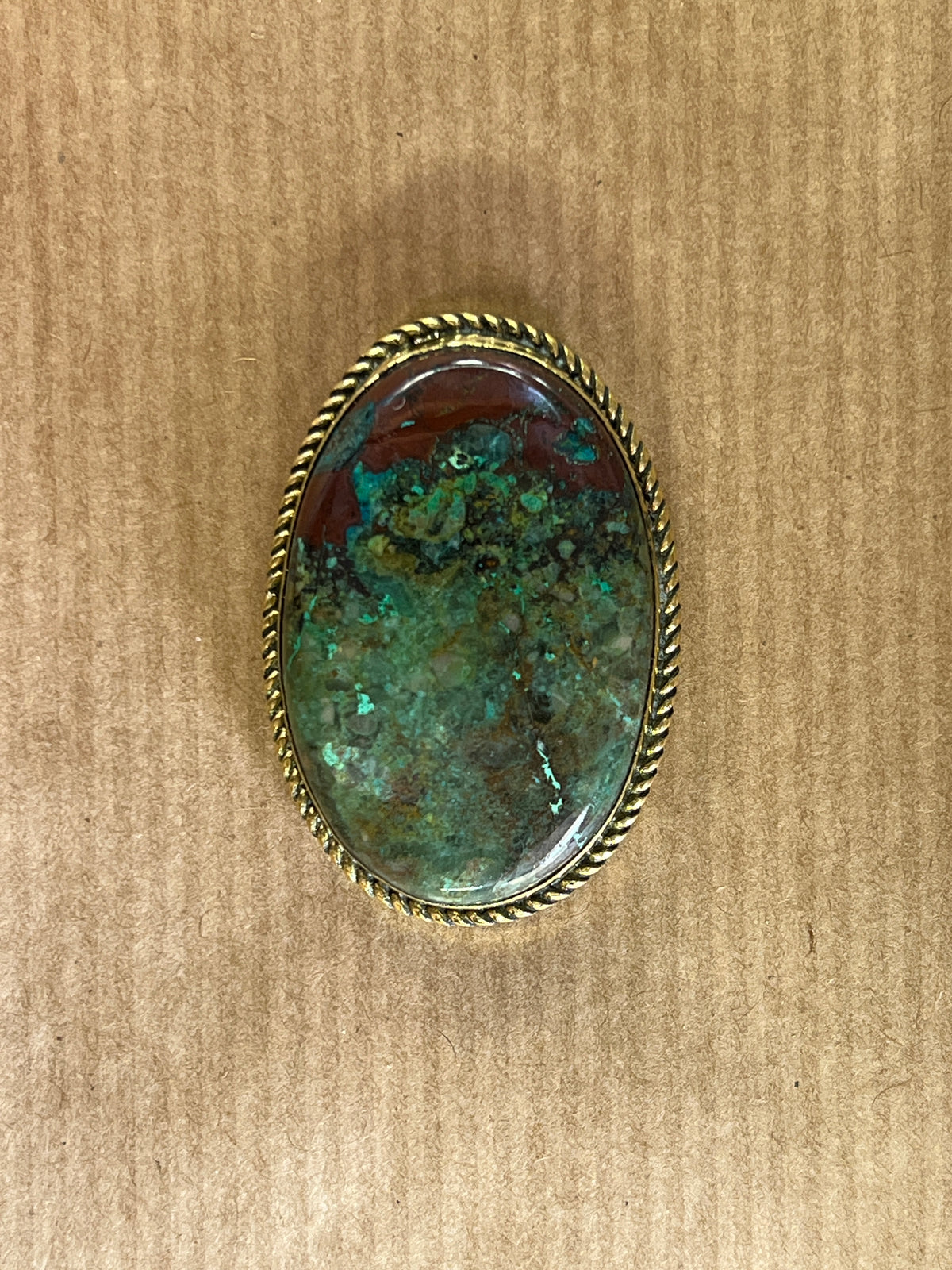 Azurite sertie doré n°D4 (3,7cm x 2,5cm)