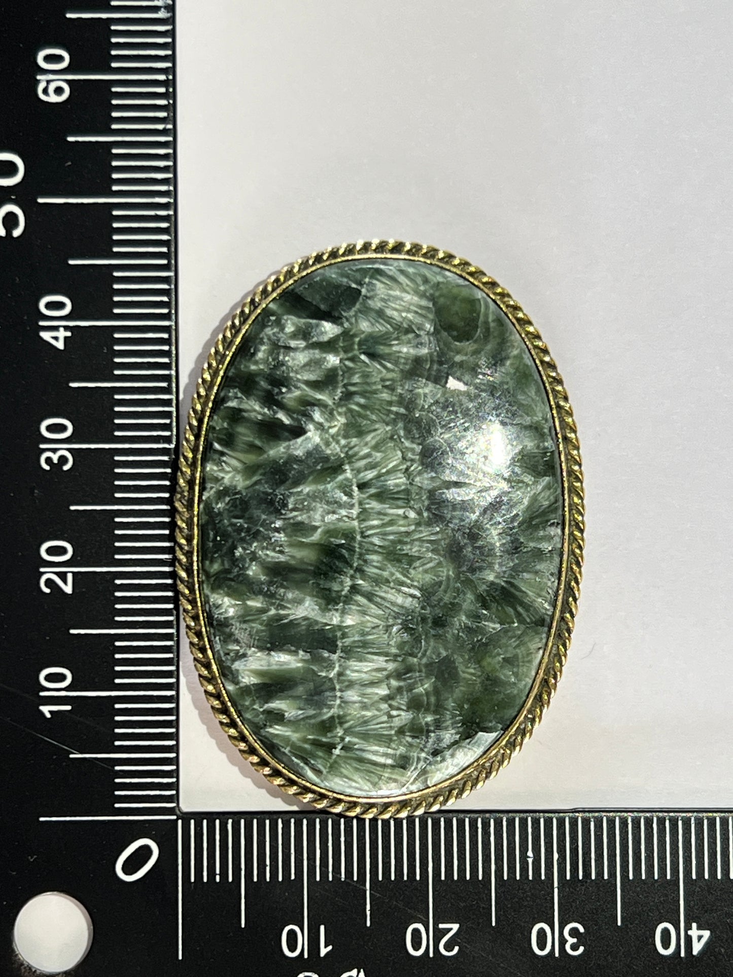 Séraphinite sertie doré n°D5 (4,6cm x 3,3cm)