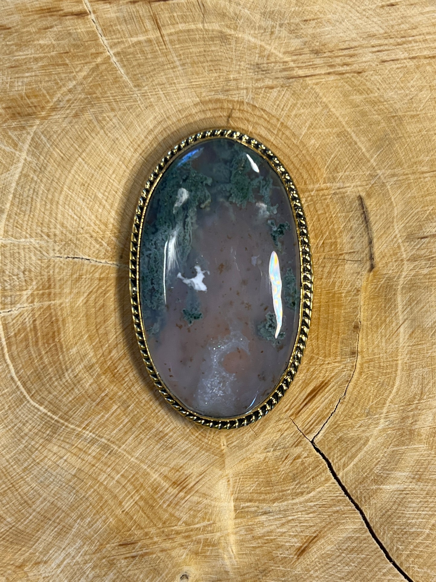 Agate sertie dorée n°D4 (3,9cm x 2,4cm)