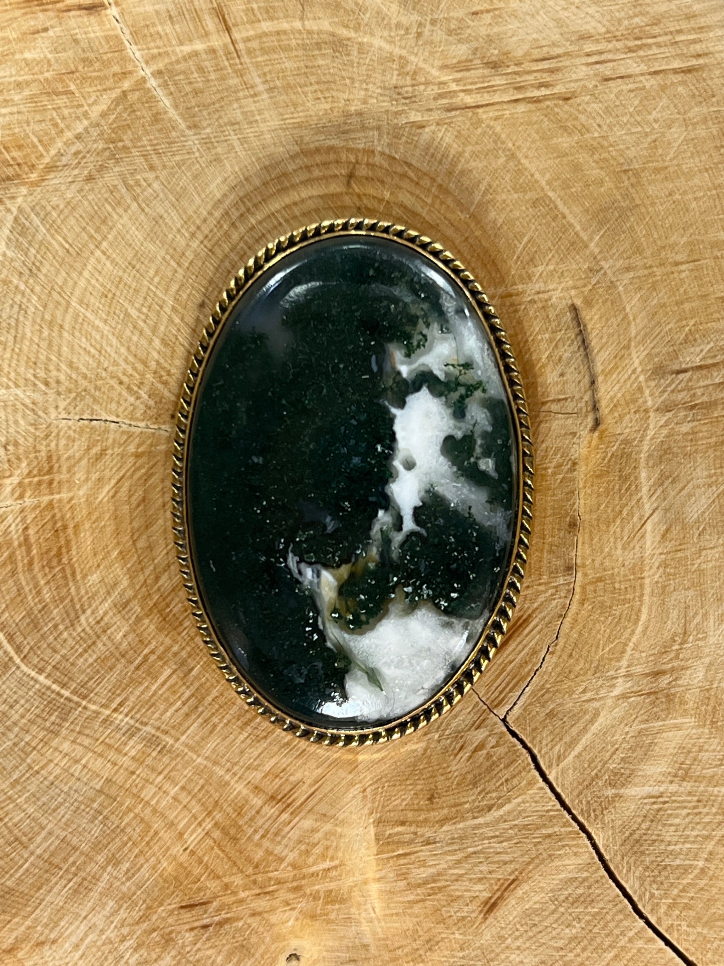 Agate sertie dorée n°D6 (4,1cm x 2,8cm)
