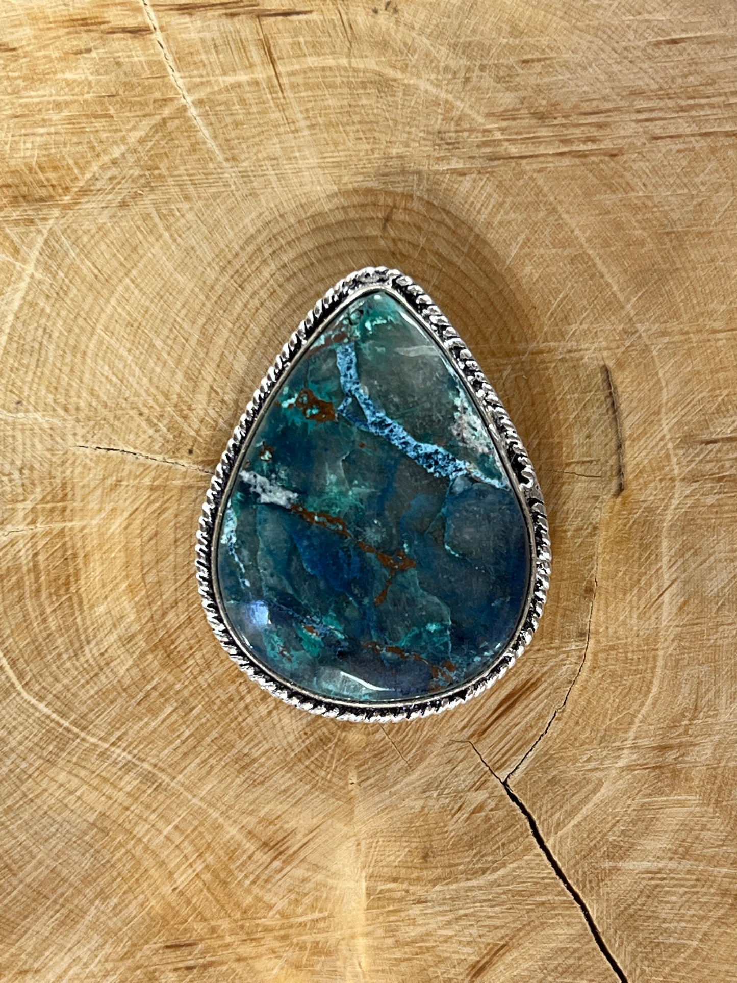 Chrysocolle sertie argenté n°A2 (3,5cm x 2,7cm)