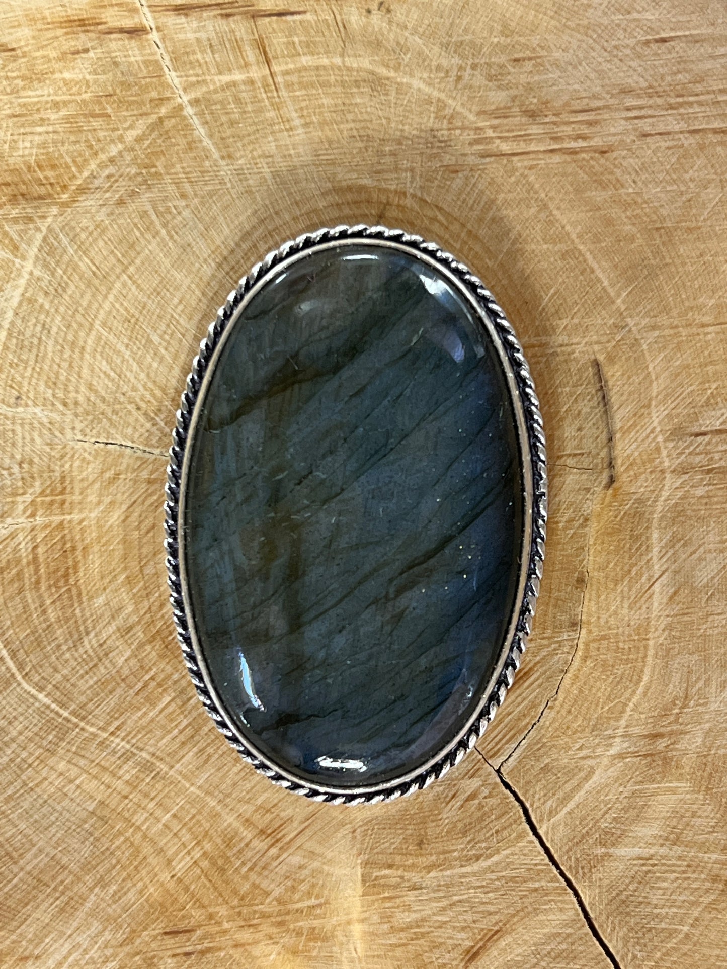 Labradorite sertie argenté n°A1 (4,5cm x 3cm)