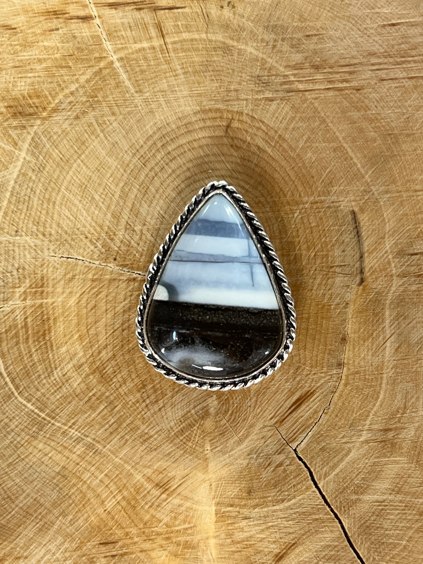Opale Bleue sertie argenté n°A3 (2,8cm x 2,1cm)