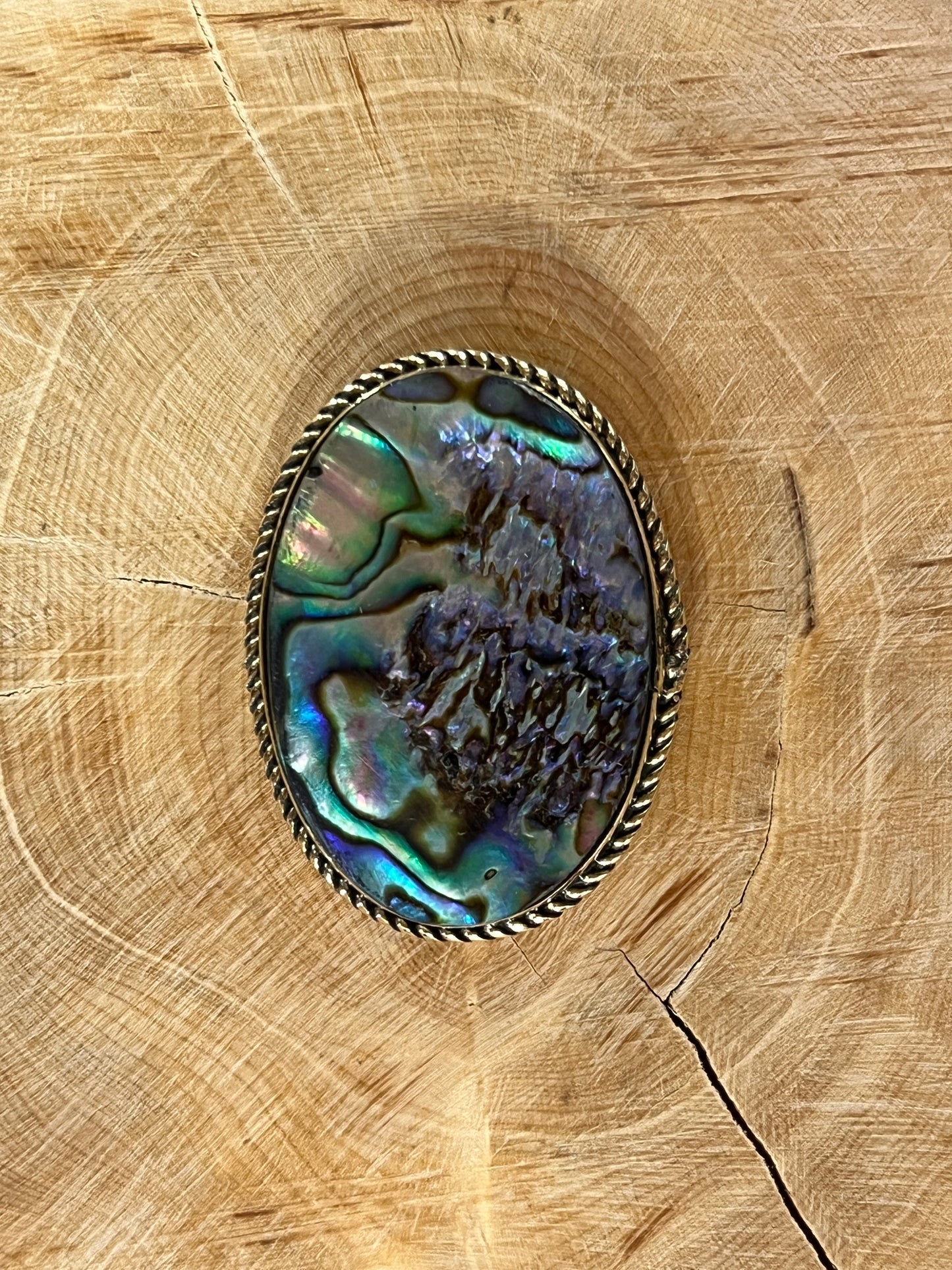 Abalone Shell sertie doré n°D1 (3,7cm x 2,7cm)