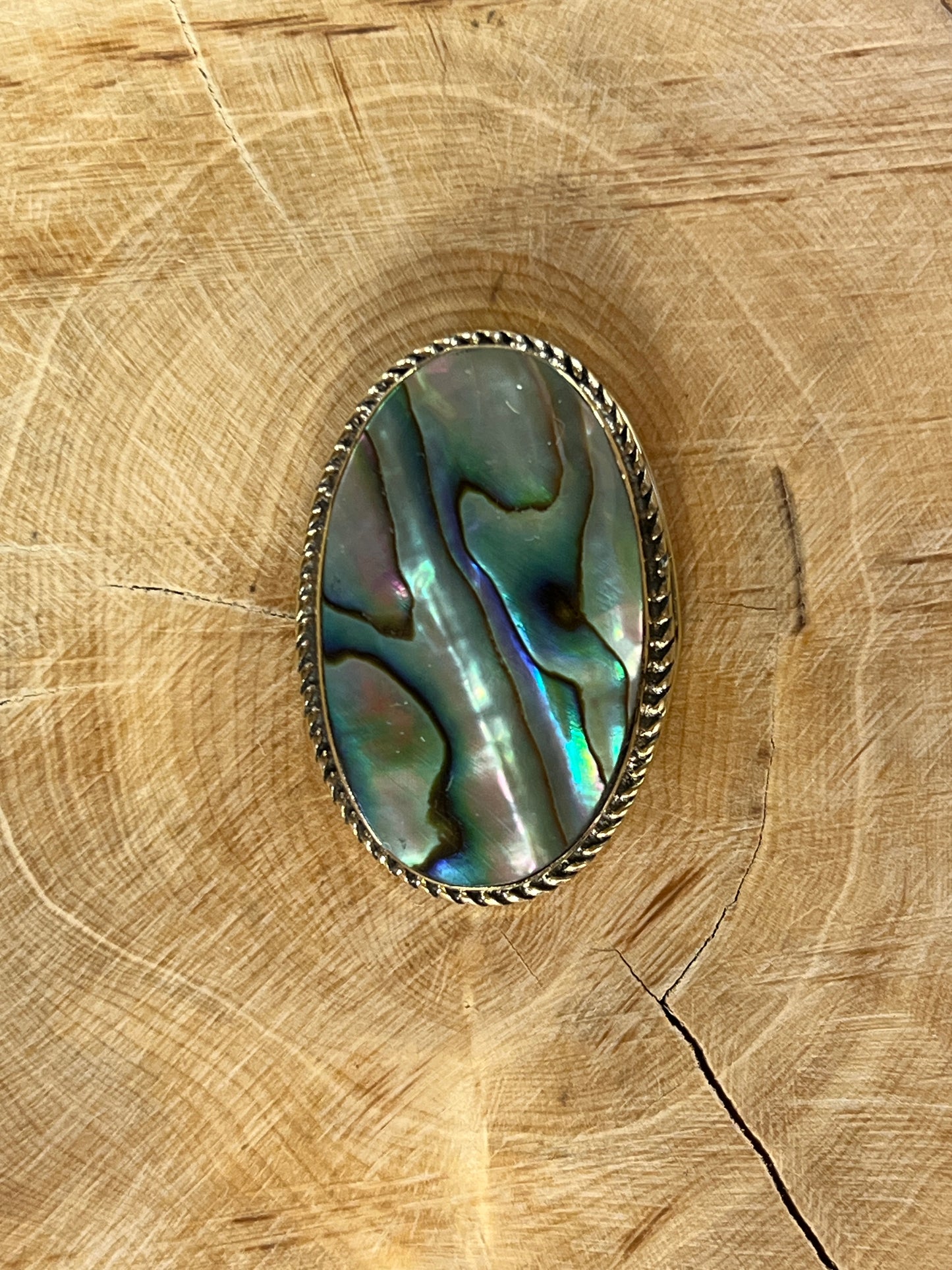 Abalone Shell sertie doré n°D4 (3,5cm x 2,4cm)