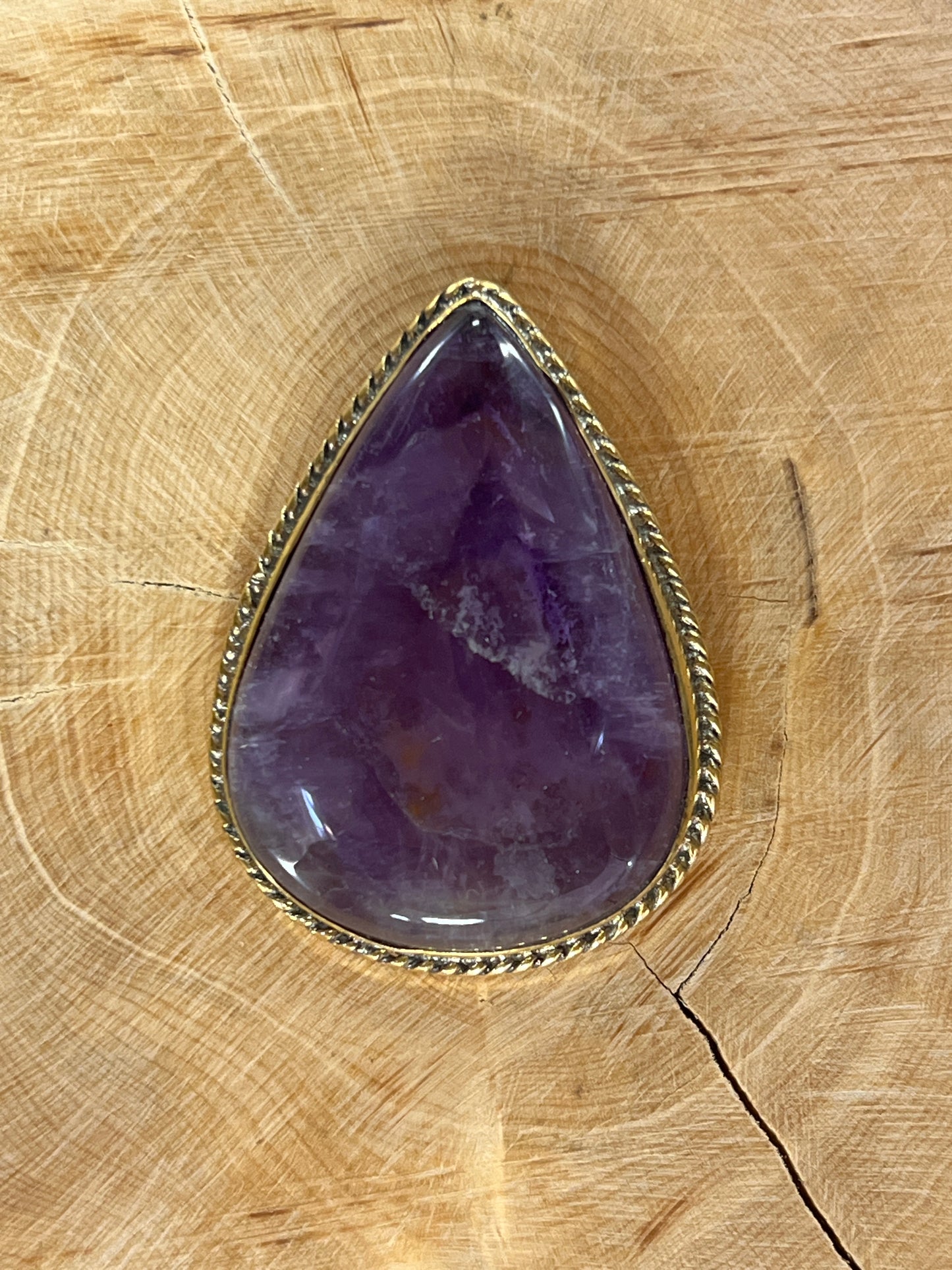 Améthyste sertie doré n°D2 (4,2cm x 3,1cm)