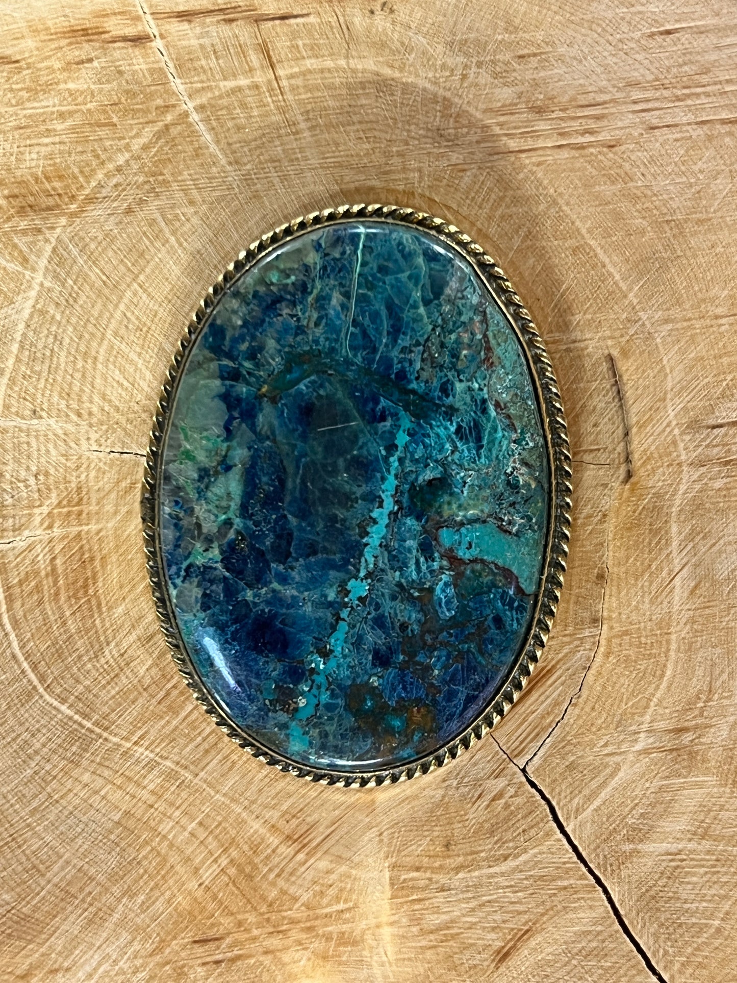 Azurite sertie doré n°D2 (4,5cm x 3,3cm)