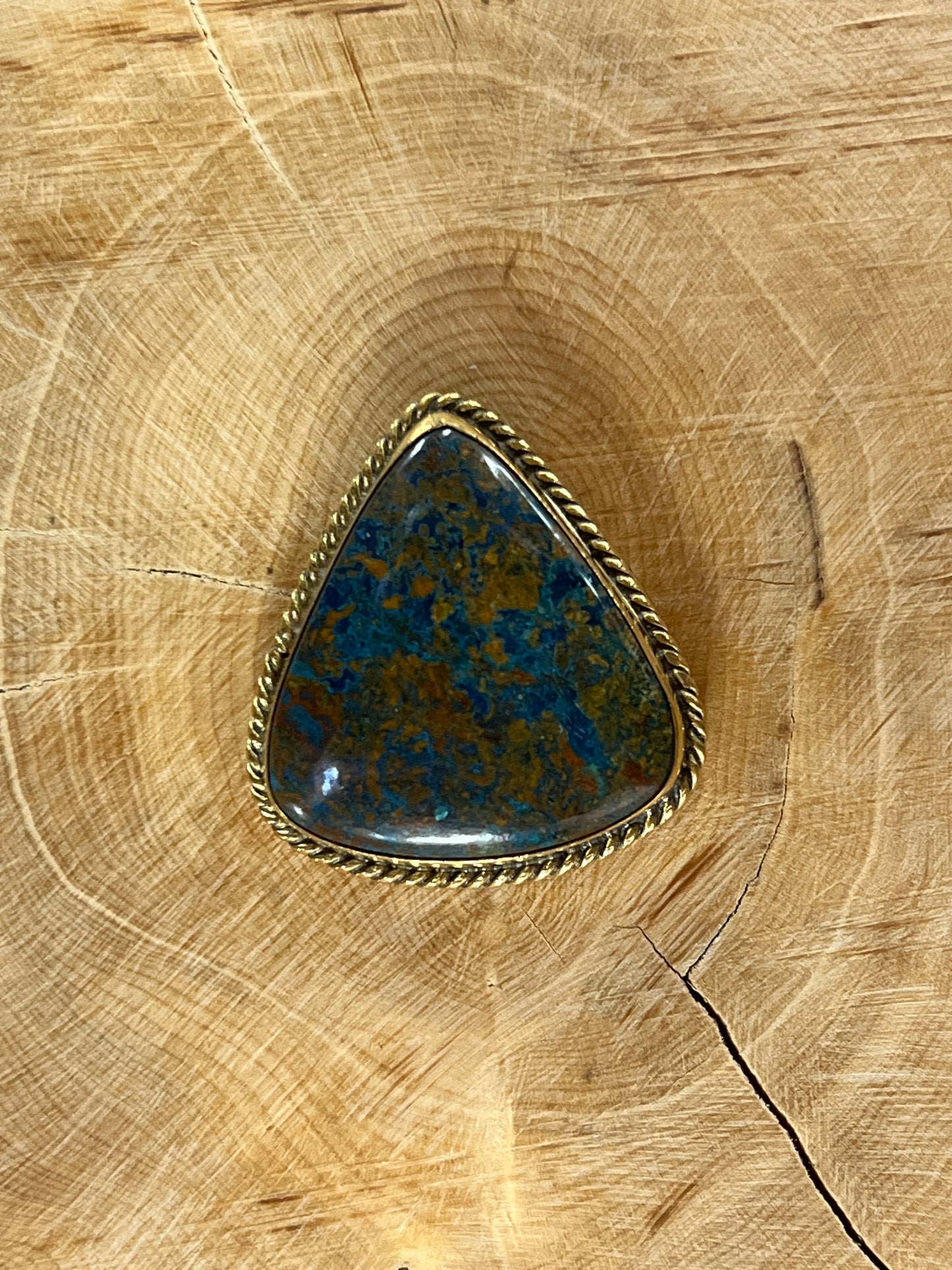 Azurite sertie doré n°D5 (3cm x 2,7cm)