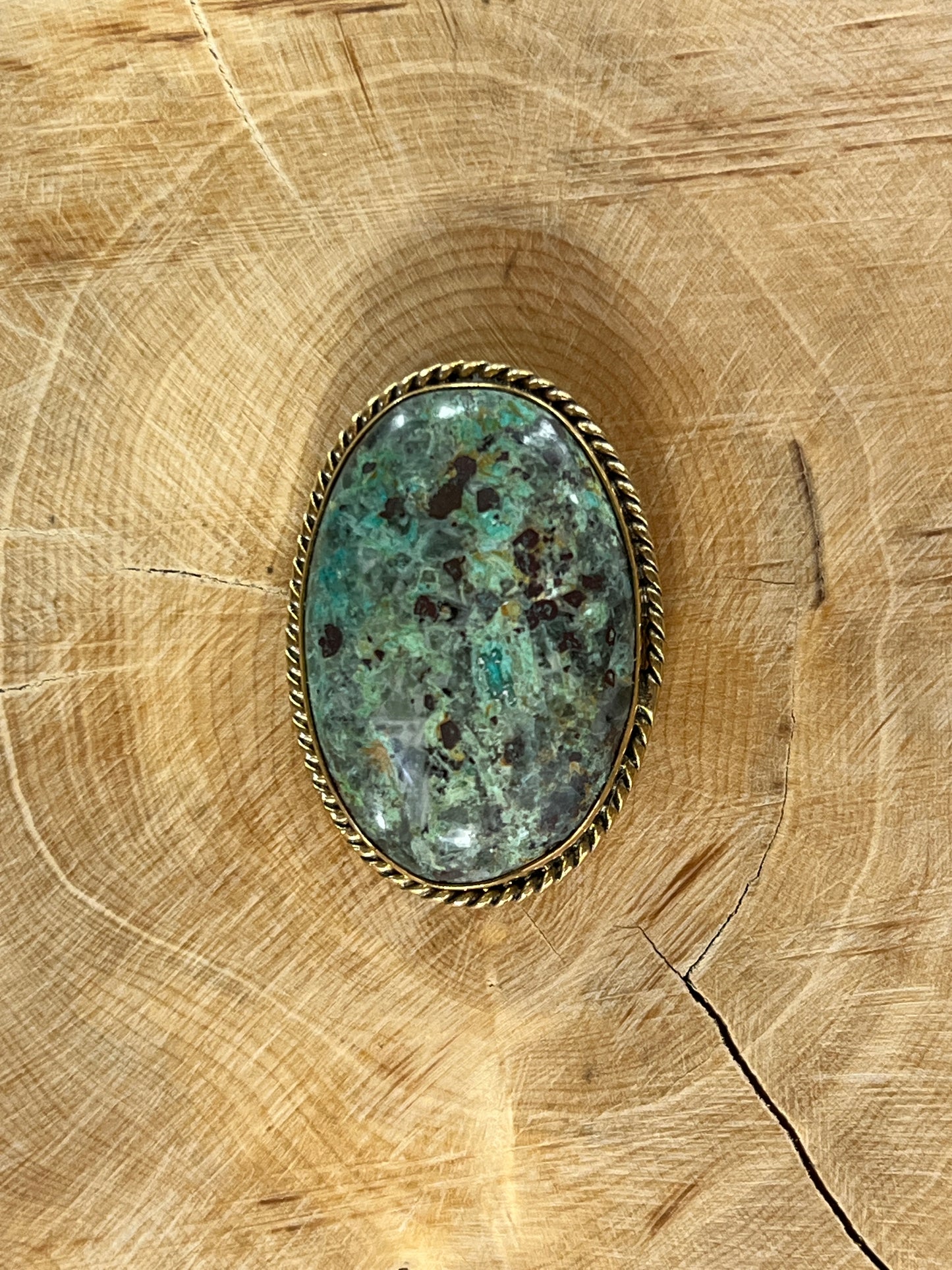 Chrysocolle sertie doré n°D1 (3,3cm x 2,2cm)
