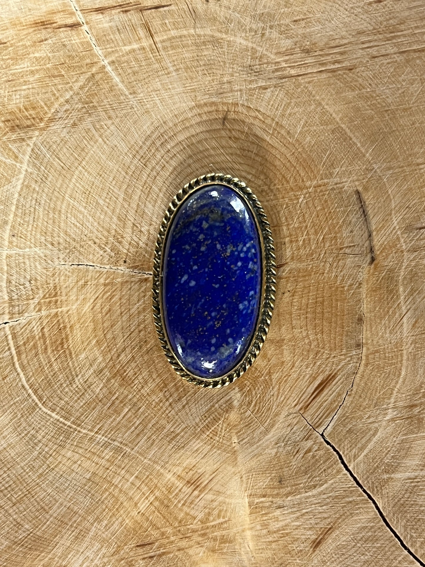 Lapis Lazuli sertie doré n°D1 (2,8cm x 1,7cm)
