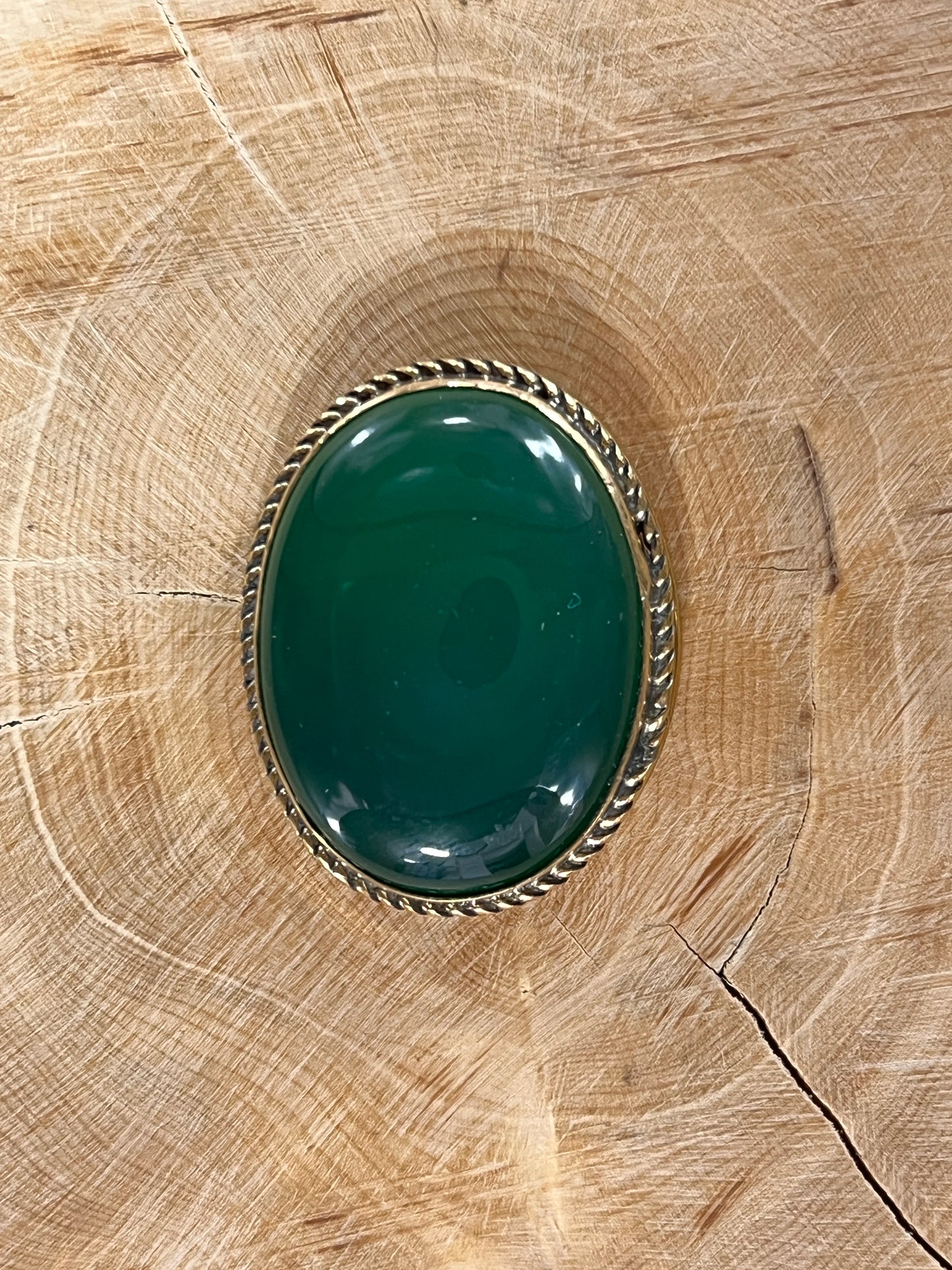 Onyx Verte sertie doré n°D4 (3,4cm x 2,7cm)