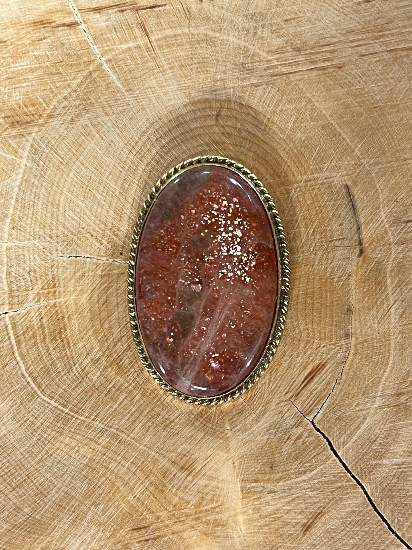 Pierre de soleil sertie doré n°D10 (3,4cm x 2,4cm)