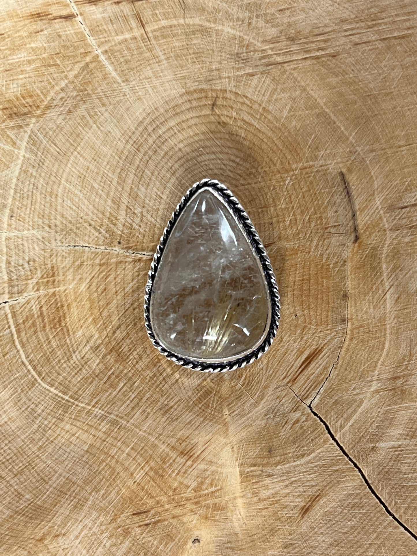 Quartz Rutile sertie argenté n°A1 (2,7cm x 2cm)