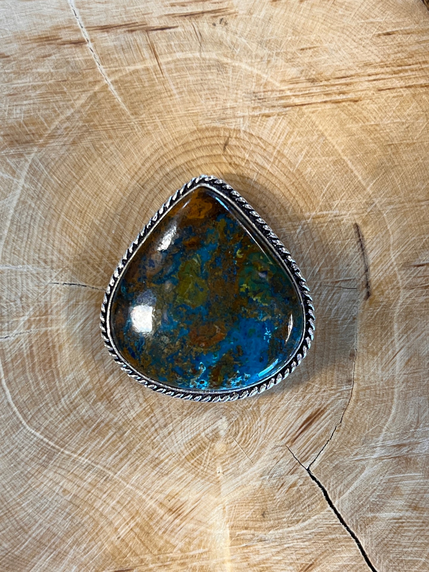 Azurite sertie argenté n°A3 (3cm x 2,8cm)
