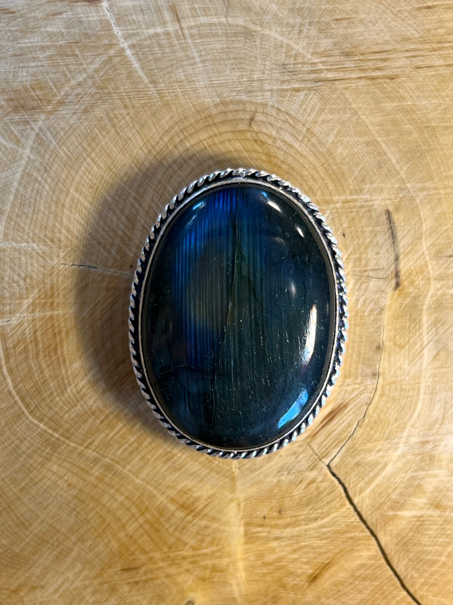 Labradorite sertie argenté n°A3 (3,6cm x 2,6cm)