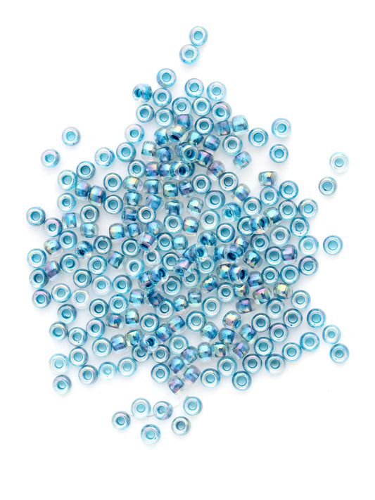 Perles de rocailles - Bleu irisé