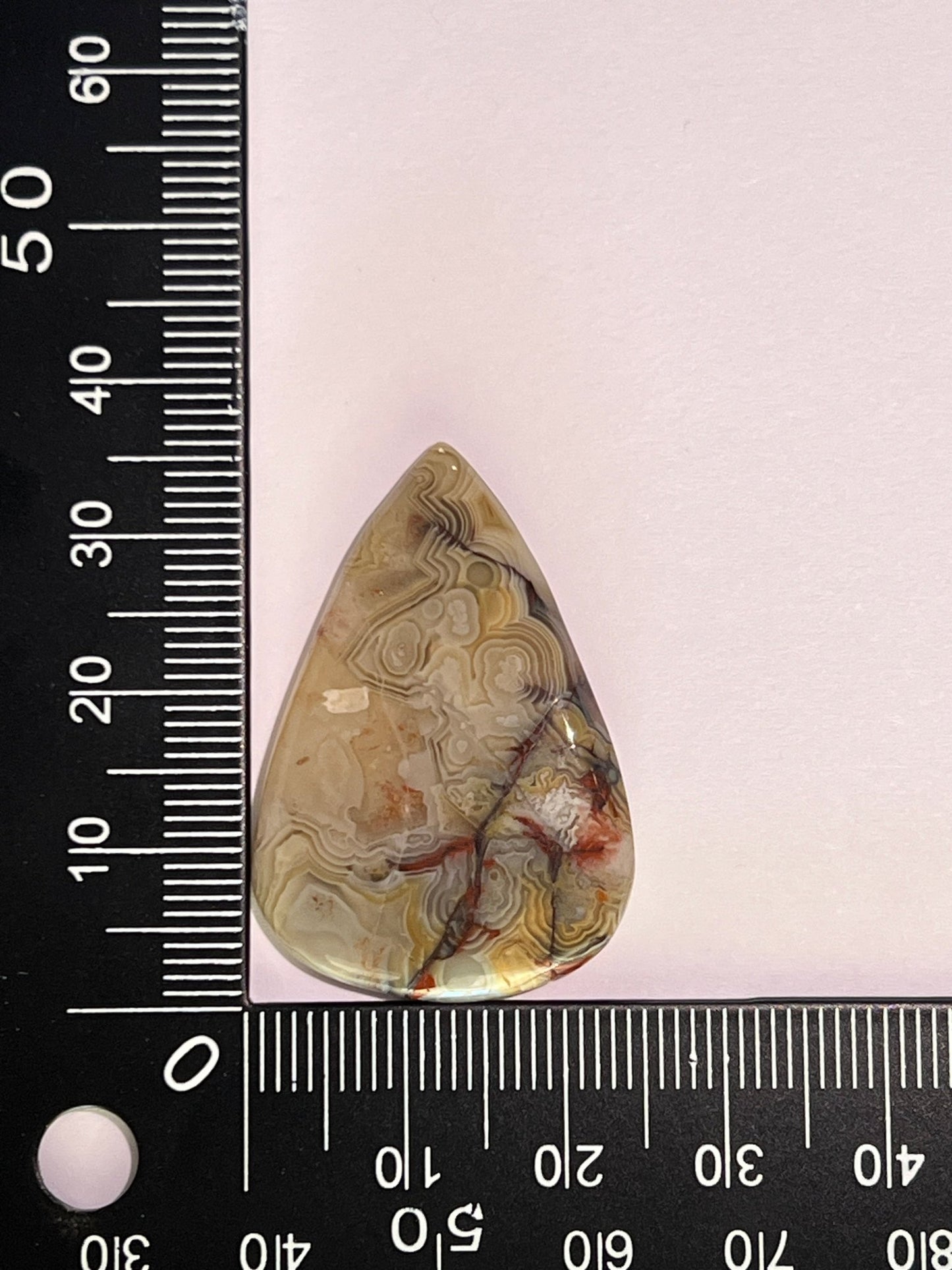 Agate Crazy Lace n°4 (3,58 cm x 2,44 cm) - Solyluna Macramé