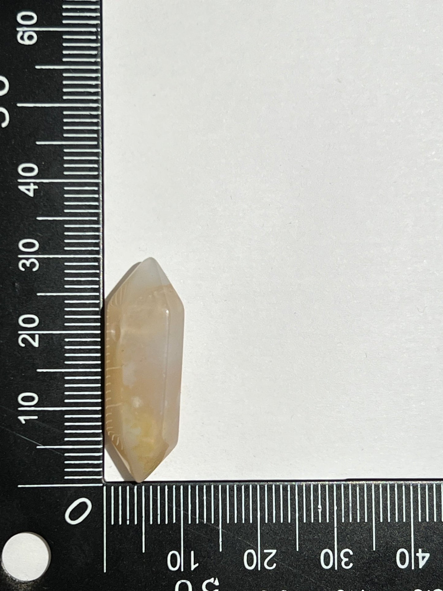 Agate fleur de cerisier double pointe n°4 (3cm x 0,9cm) - Solyluna Macramé