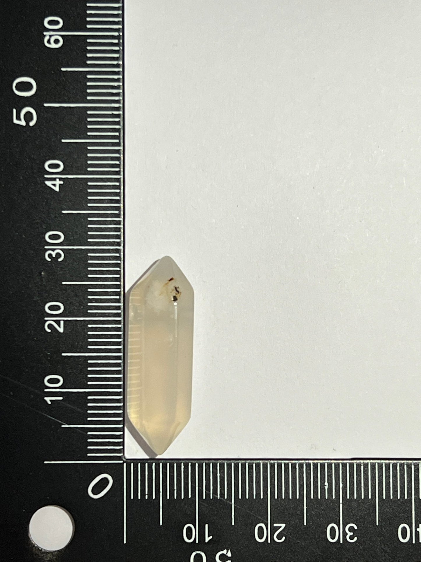 Agate fleur de cerisier double pointe n°9 (2,9cm x 9mm) - Solyluna Macramé