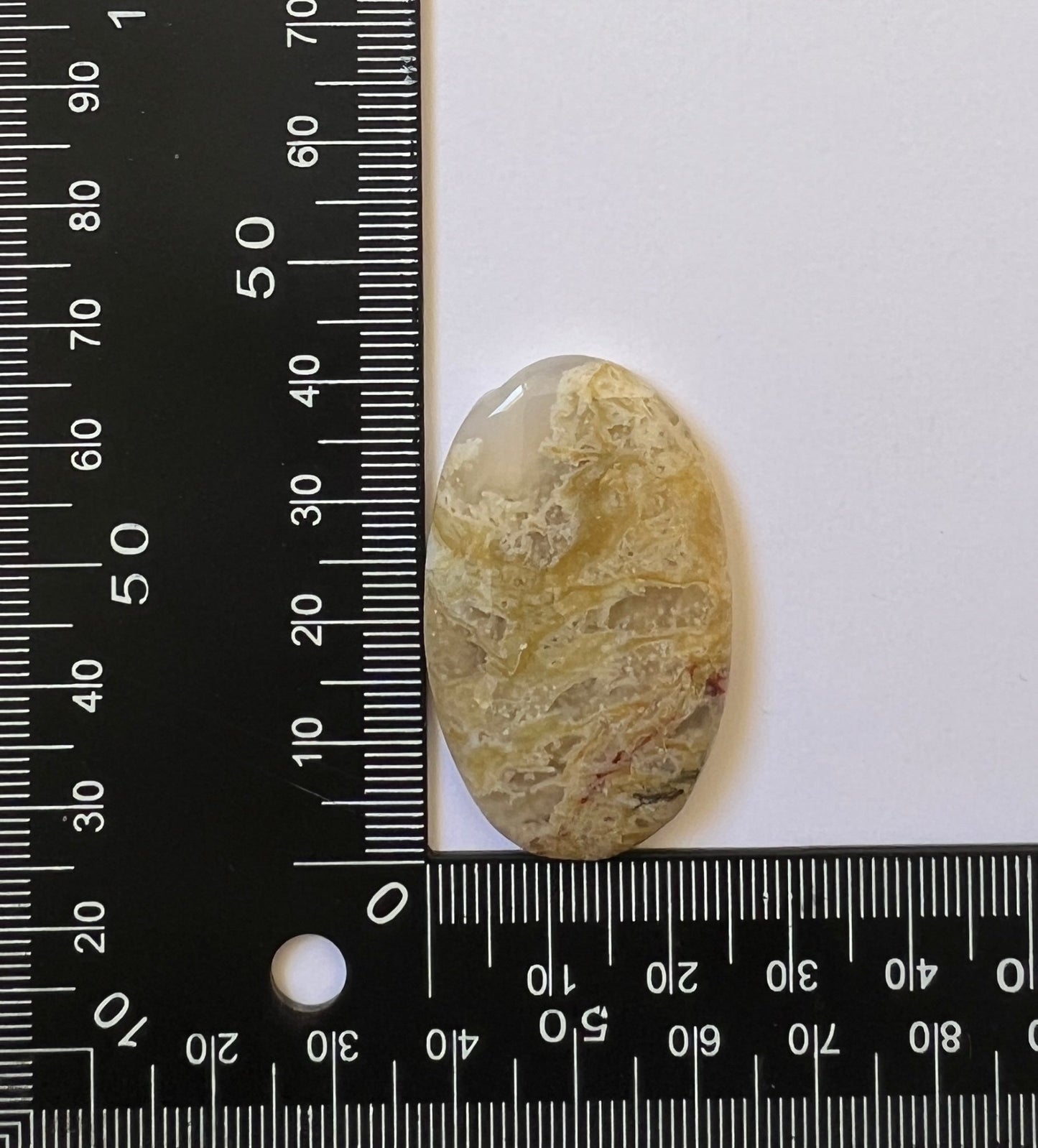 Agate Mousse Jaune n°3 (4,2cm x 2,6cm) - Solyluna Macramé