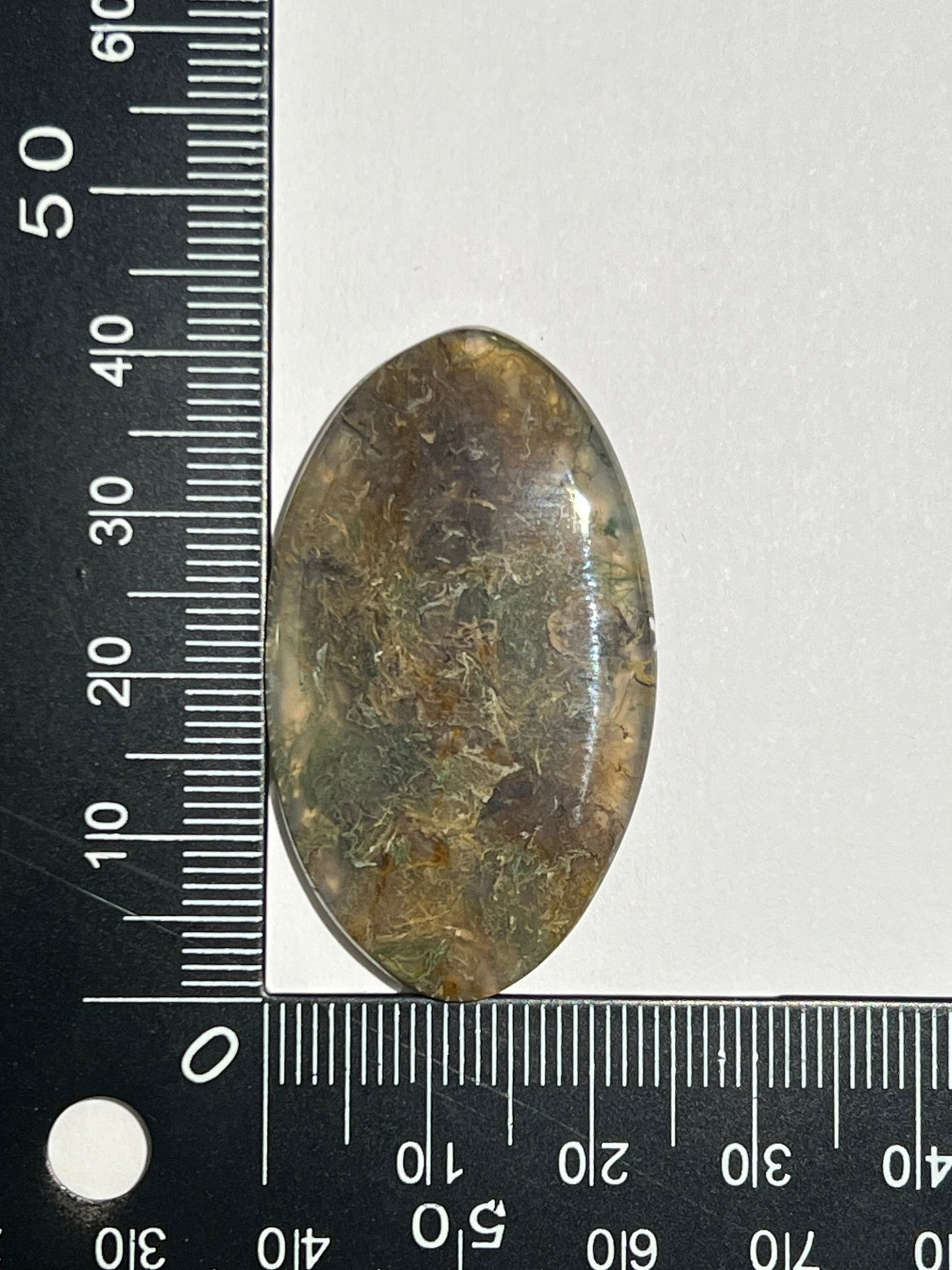 Agate Mousse Verte n°2 (4,1cm x 2,3cm) - Solyluna Macramé