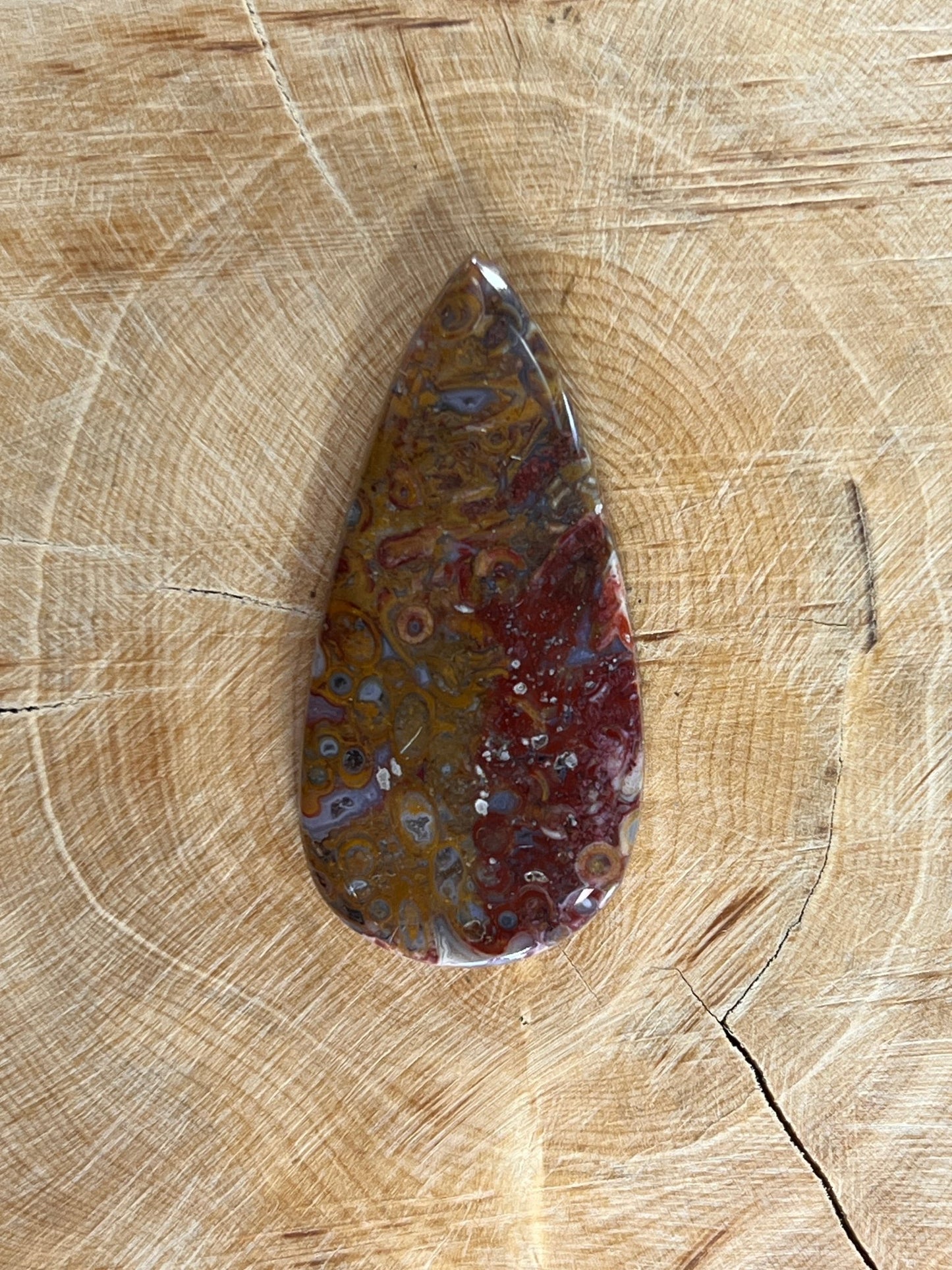 Agate Plume n°5 ( 4,2cm x 2,1cm) - Solyluna Macramé