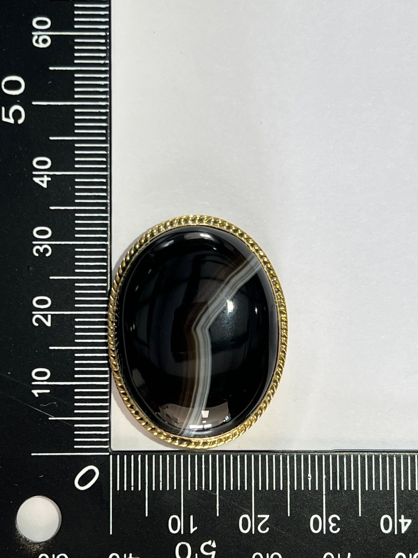 Agate sertie dorée n°D5 (3,2cm x 2,5cm) - Solyluna Macramé