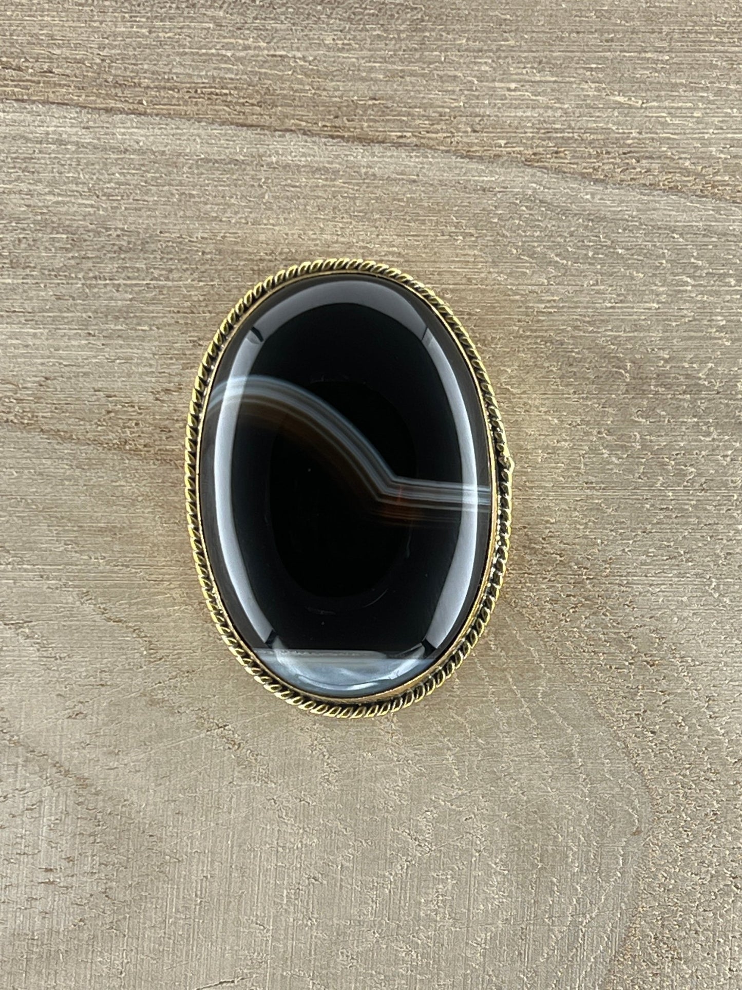 Agate sertie dorée n°D5 (3,8cm x 2,6cm) - Solyluna Macramé