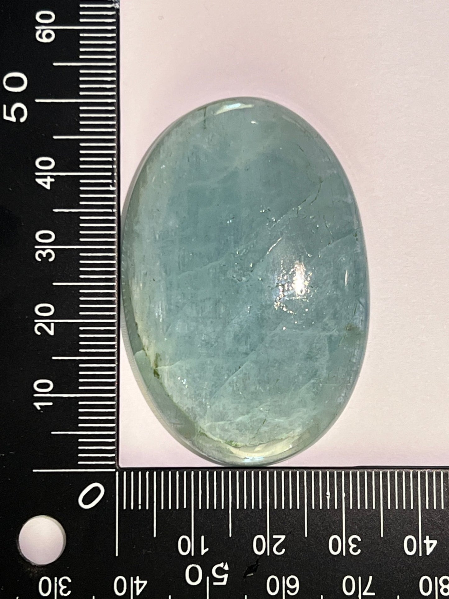 Aigue - Marine n°4 (5 cm x 3,37 cm) - Solyluna Macramé