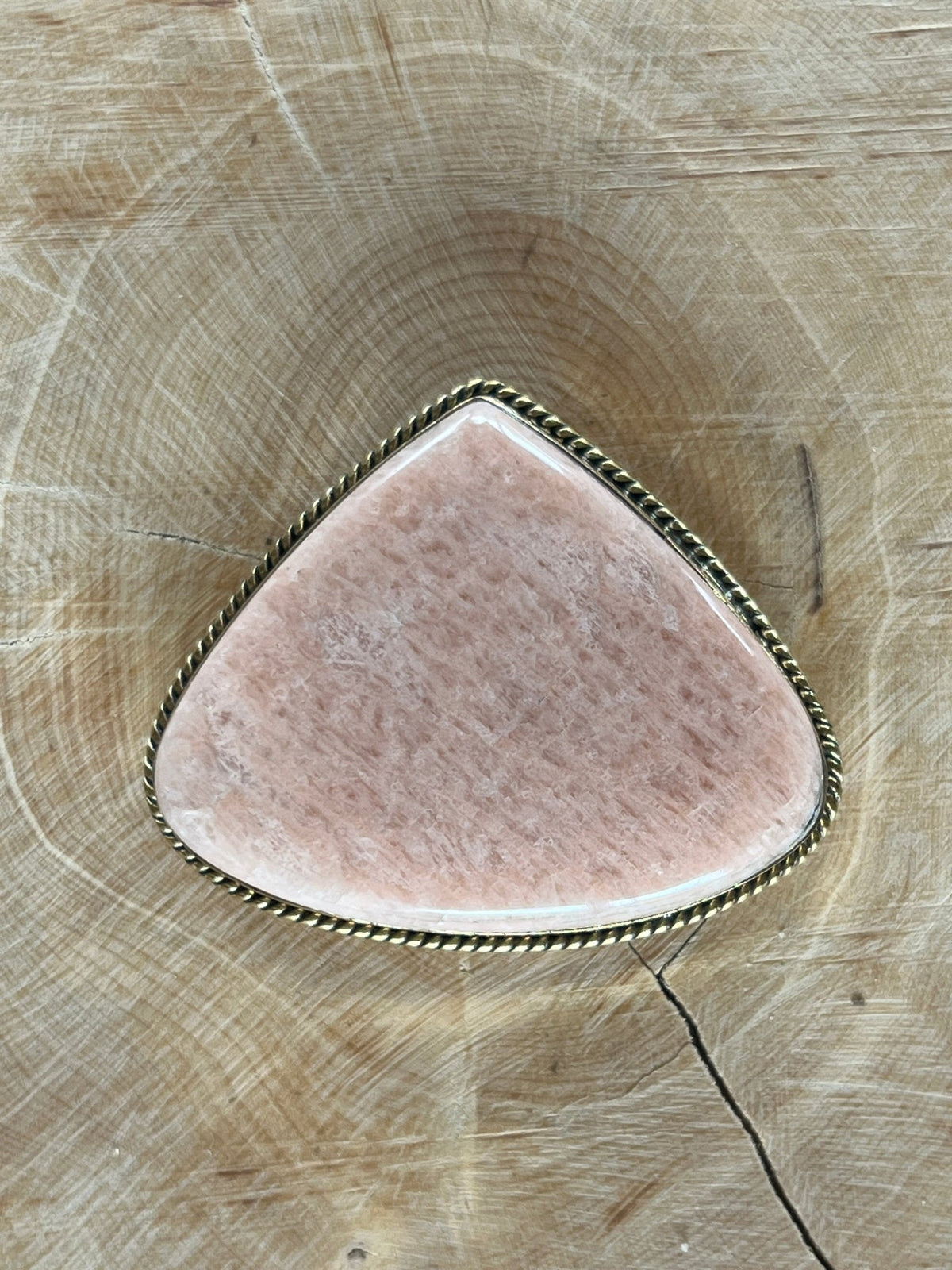 Amazonite sertie dorée n°D1 (3,5cm x 4,2cm) - Solyluna Macramé