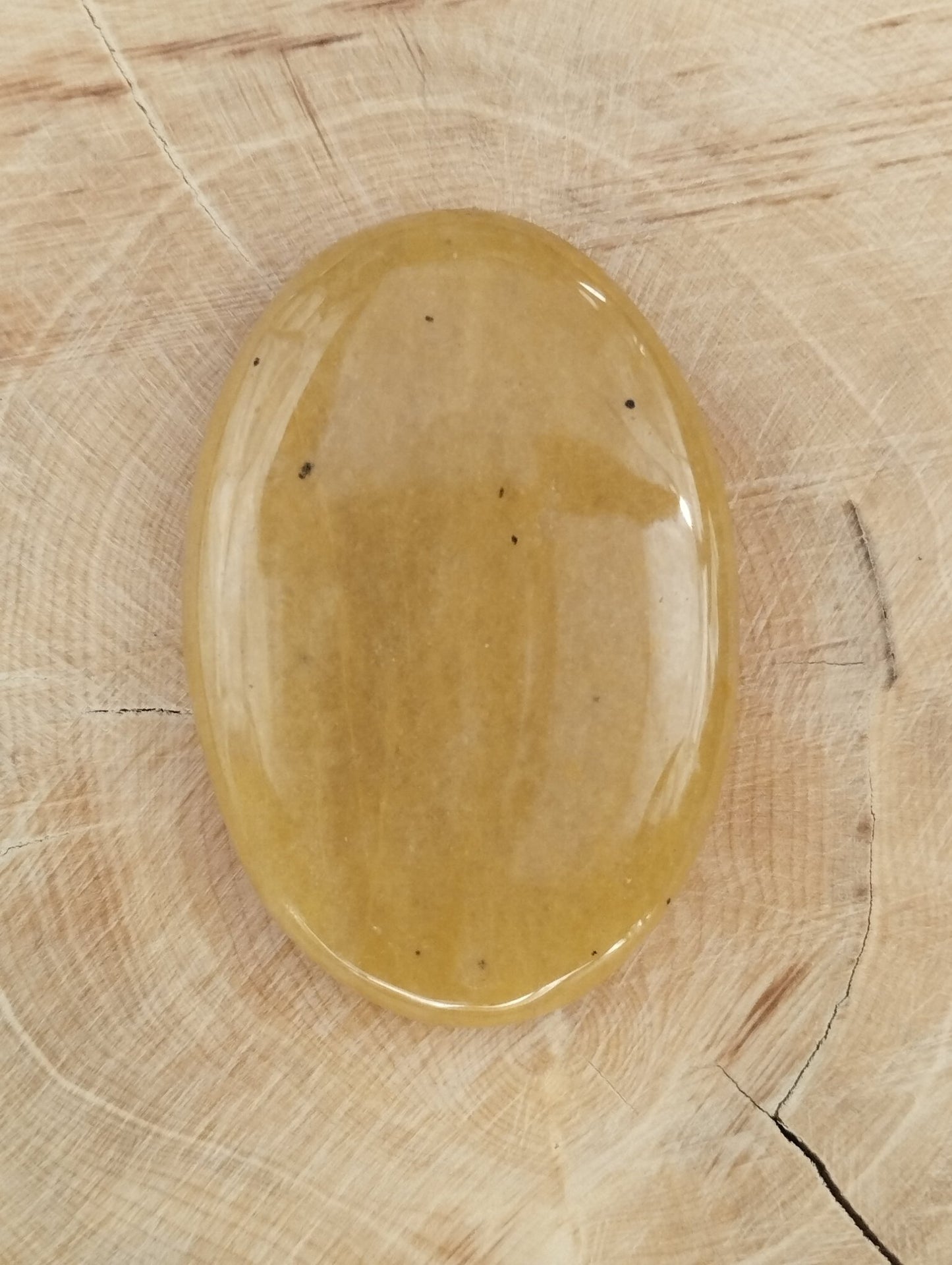 Aventurine Jaune n°2 (4,3cm x 2,9cm) - Solyluna Macramé