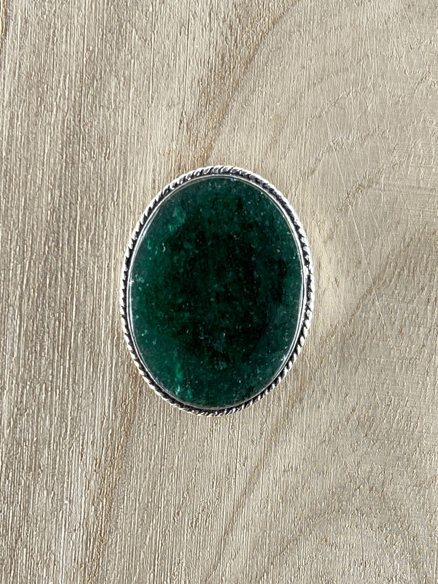 Aventurine sertie argenté n°A2 (3,43 cm x 2,64 cm) - Solyluna Macramé