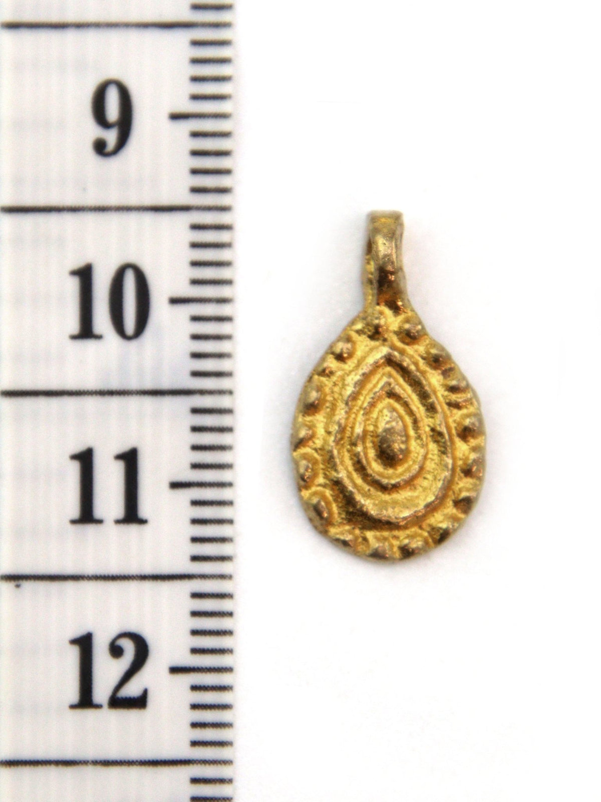 Charm grosse goutte indien laiton 20 mm - Solyluna Macramé